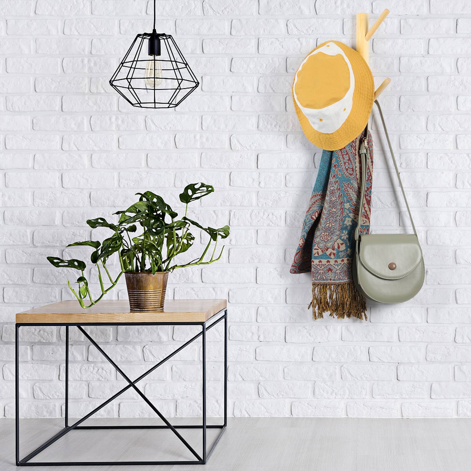 NEX™ 4-Hook Natural Wood Wall Mounted Tree Branch Coat Rack