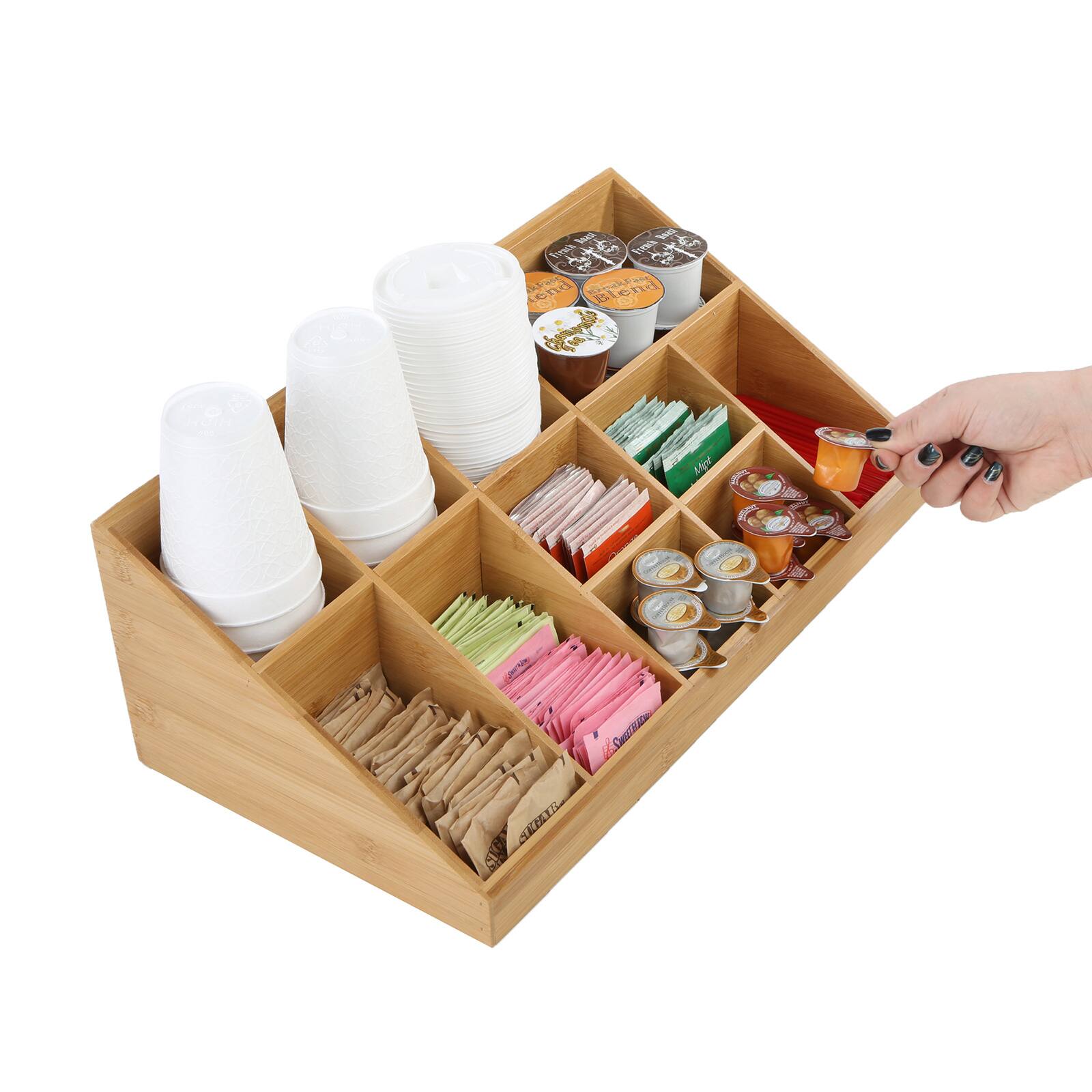 Mind Reader Brown 11 Compartment Coffee Condiment Organizer