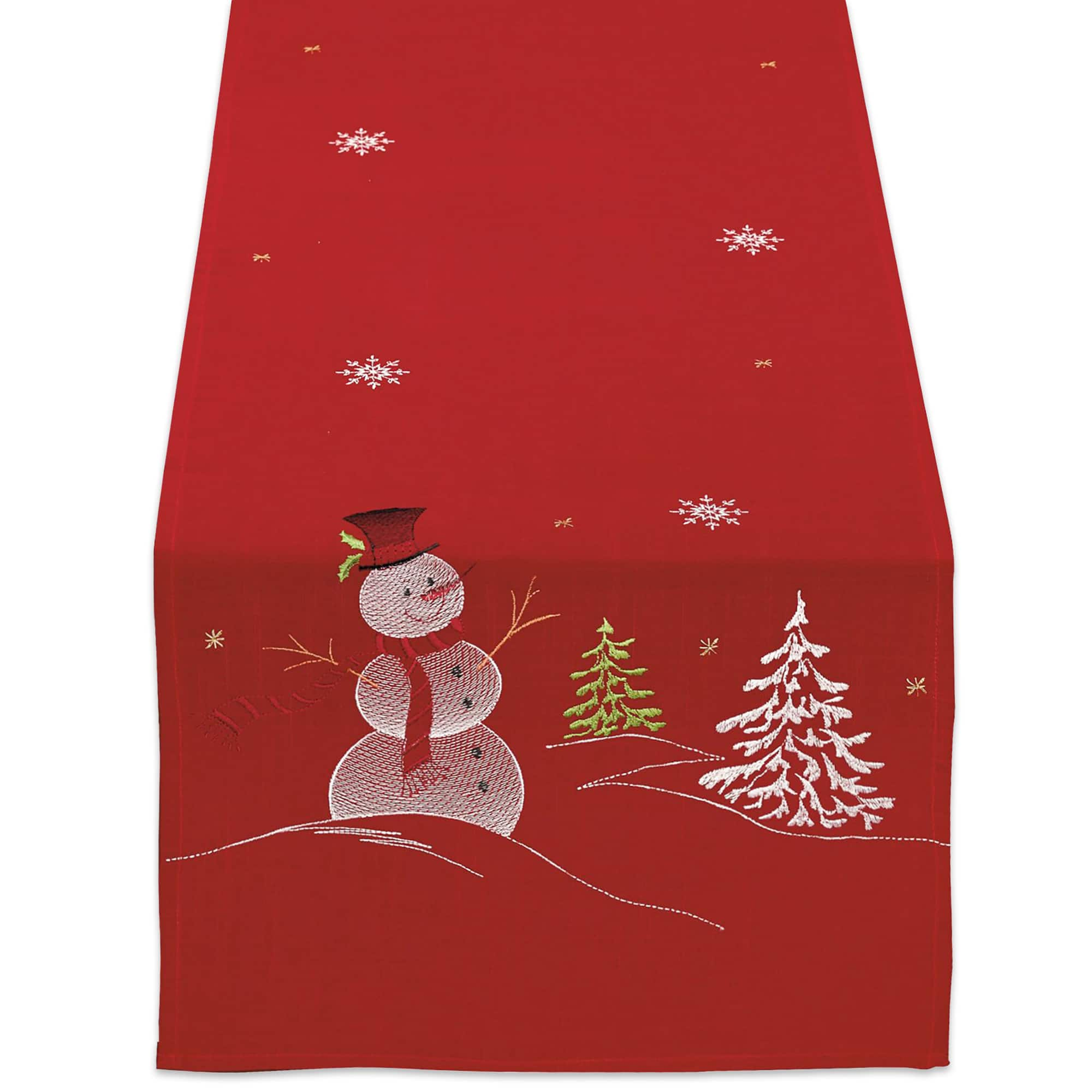 DII® 108" Snowman Embroidered Table Runner