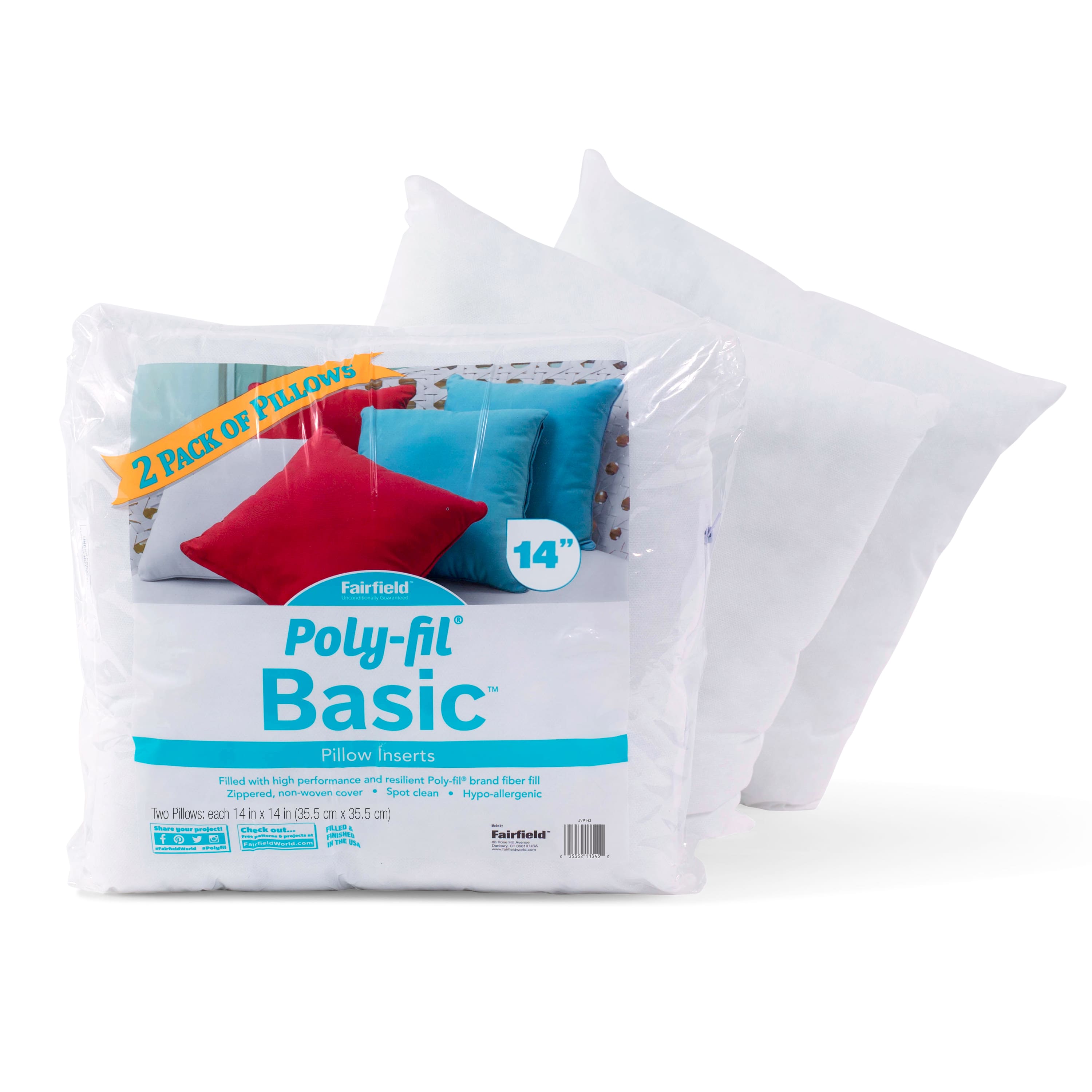 Poly-Fil® Basic™ 36ct. Pillow Inserts, 14" x 14"