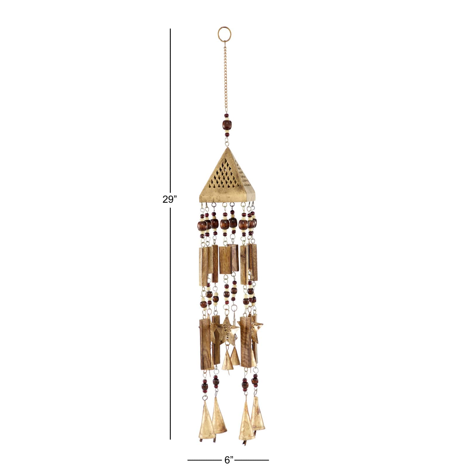 29&#x22; Gold Mango Wood Coastal Windchime