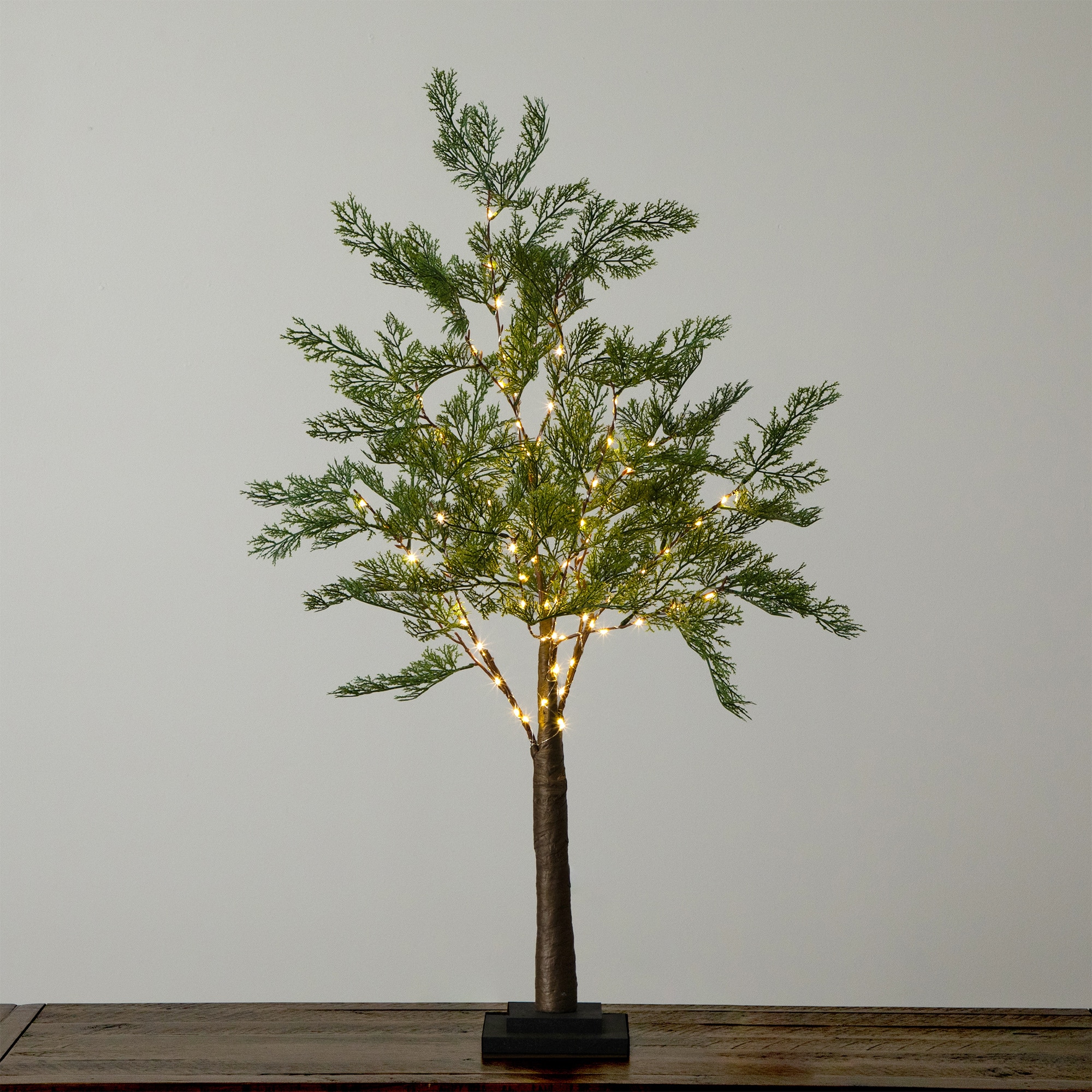 3ft. Pre-Lit Artificial Cypress Tree with Warm White LED Lights