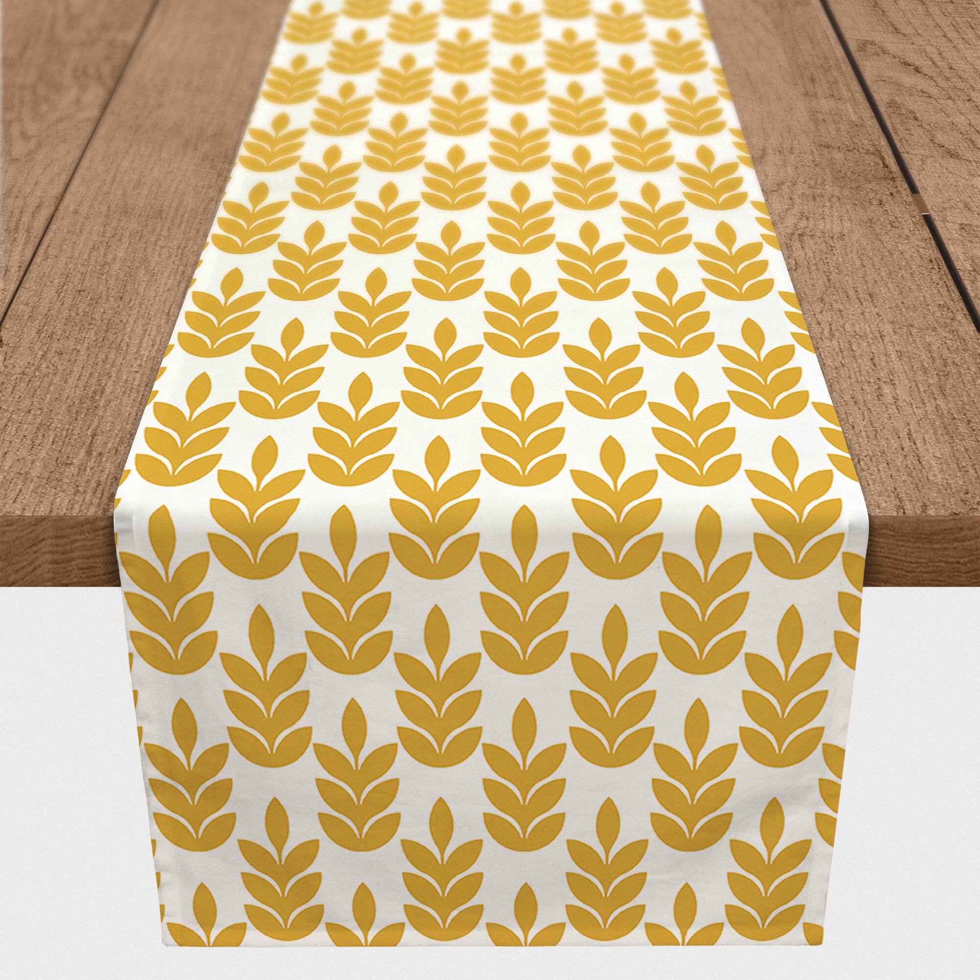 Mid Mod Leaves Indoor/Outdoor Table Runner