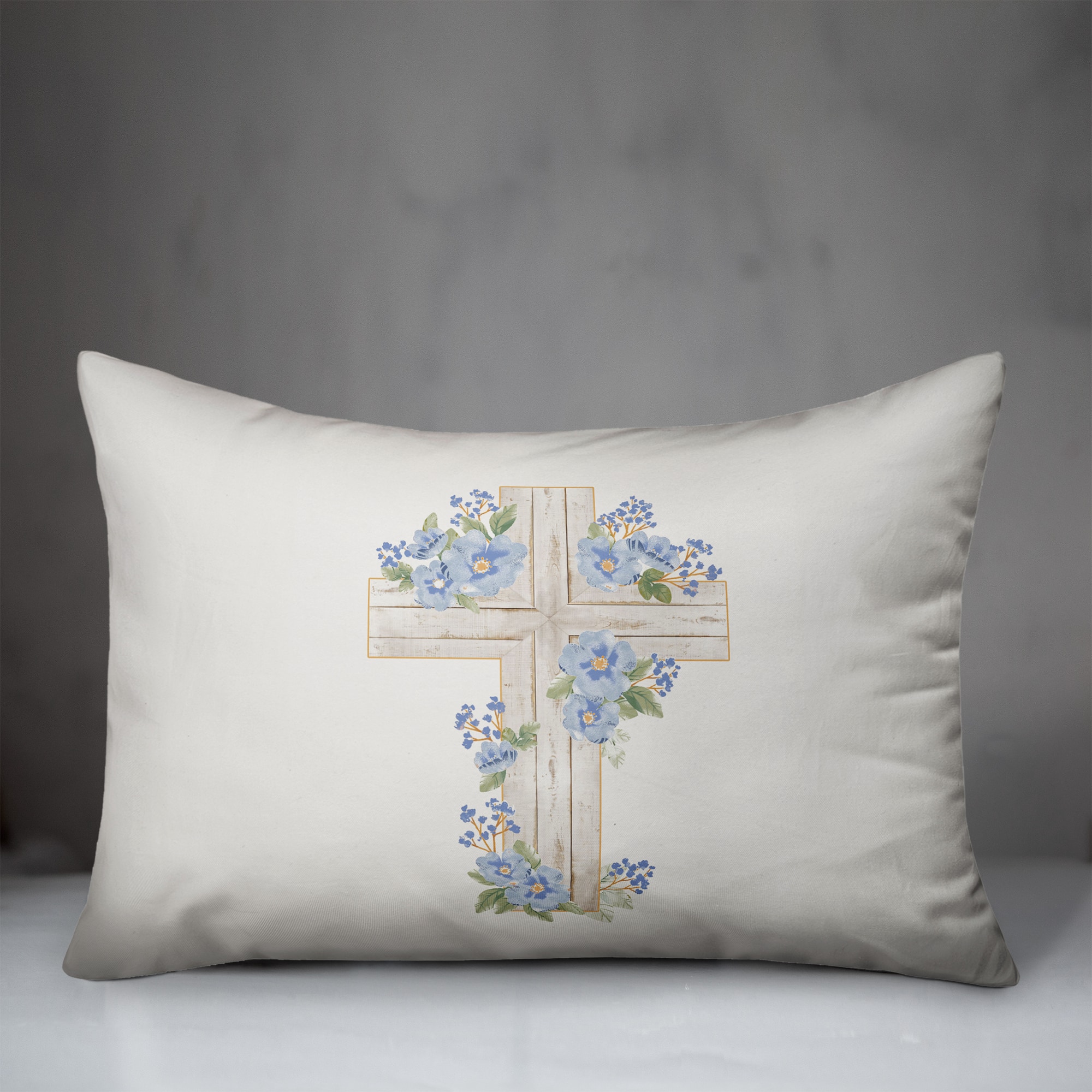 Reformed Rose Easter Cross 14" x 20" Throw Pillow