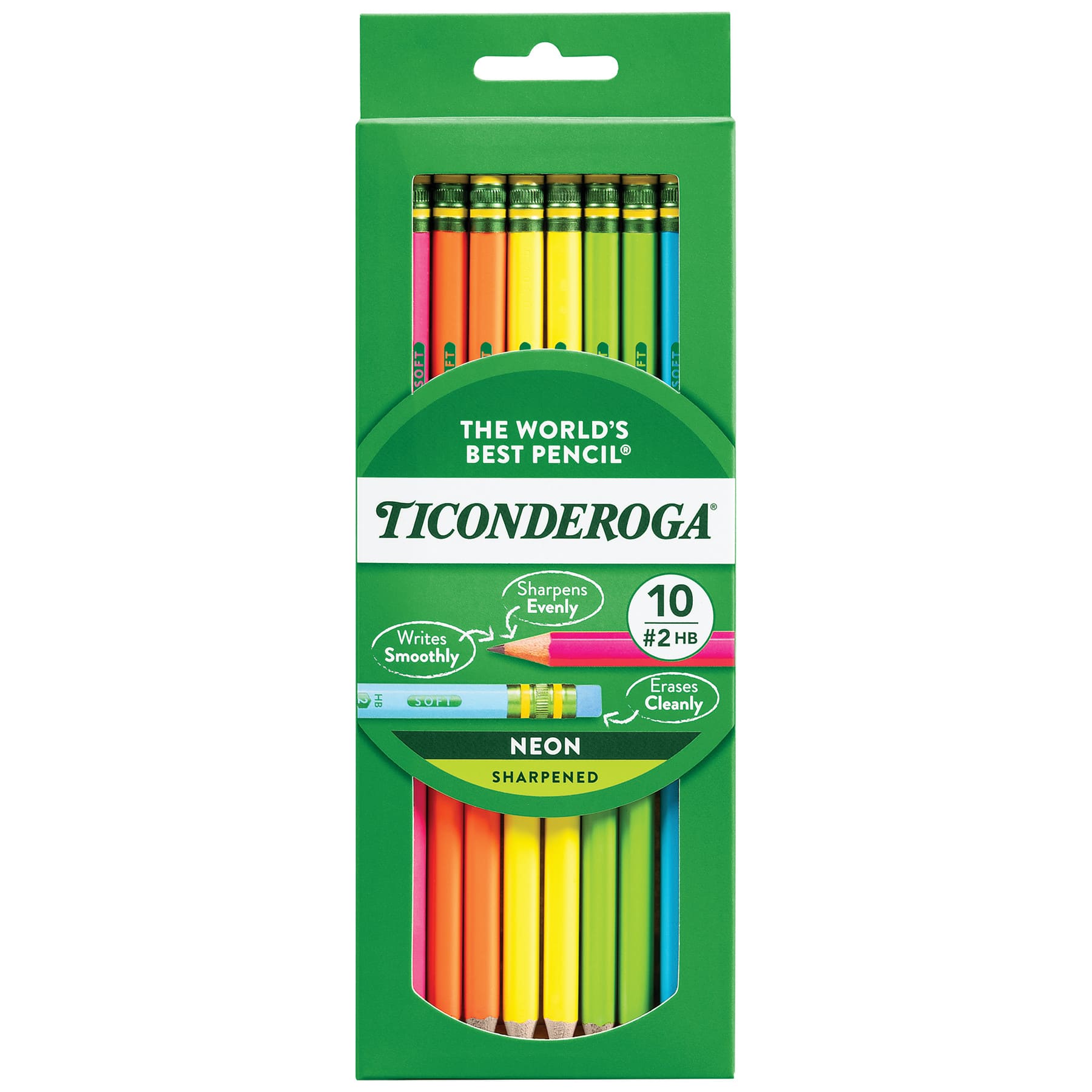 Ticonderoga&#xAE; No.2 HB Neon Wood-Cased Pencil Set