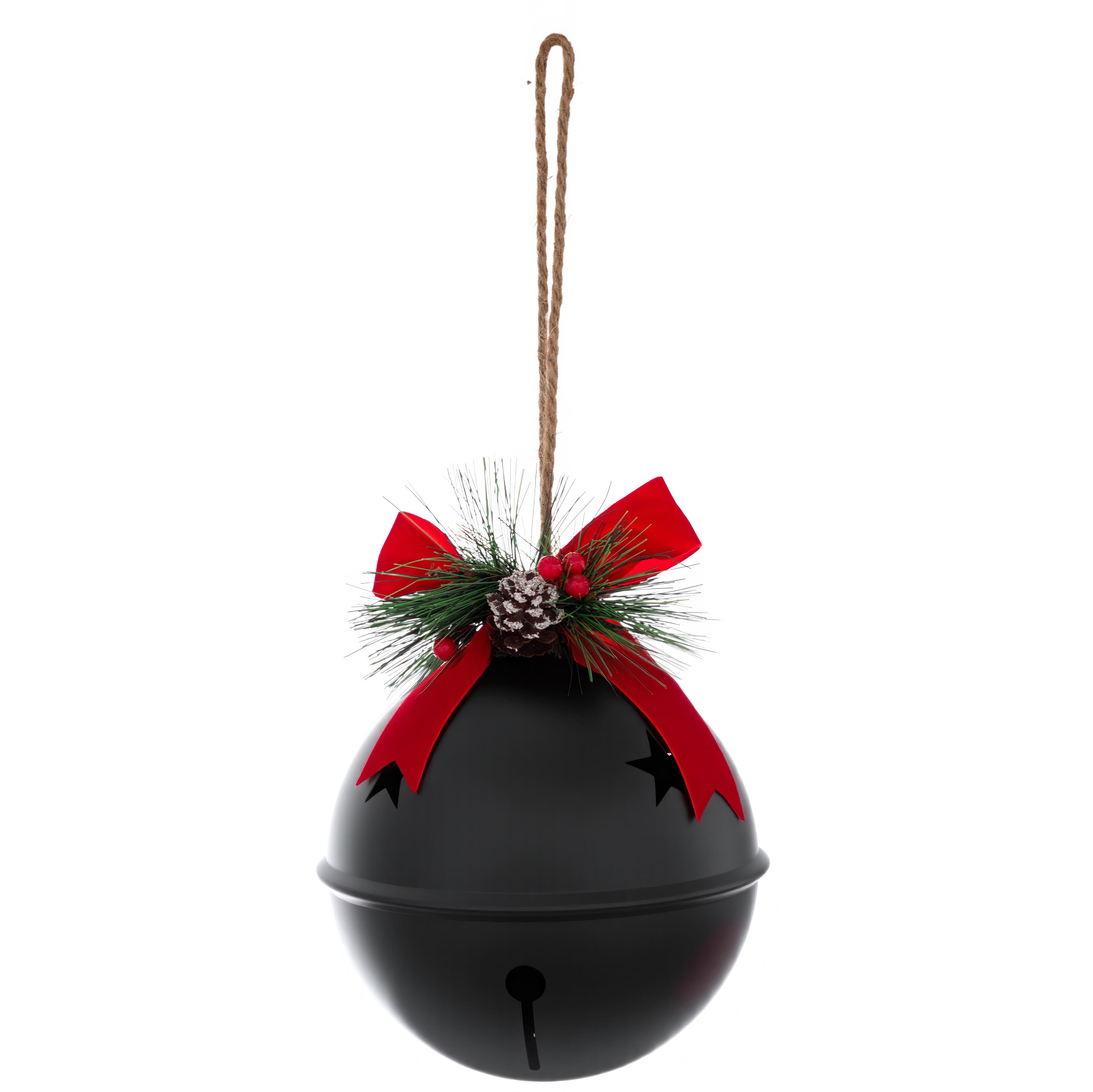 7.5&#x22; Jumbo Black Bell with Pinecone &#x26; Berries by Ashland&#xAE;