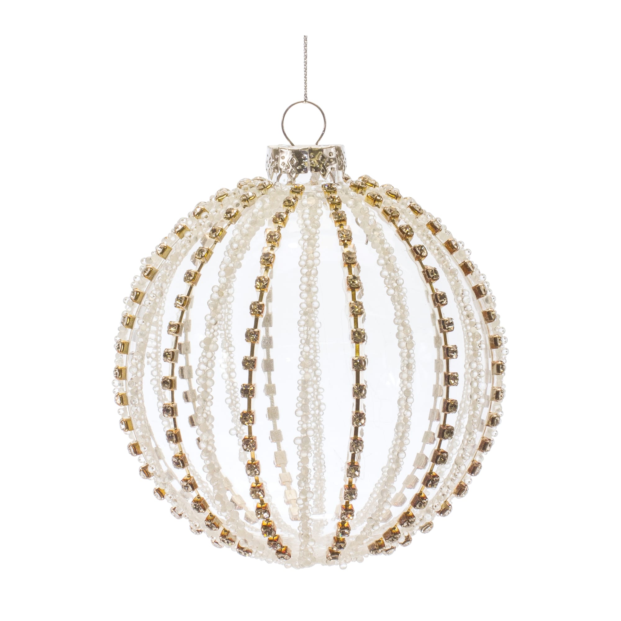 6ct. 4&#x22; Jeweled Glass Ball Ornaments
