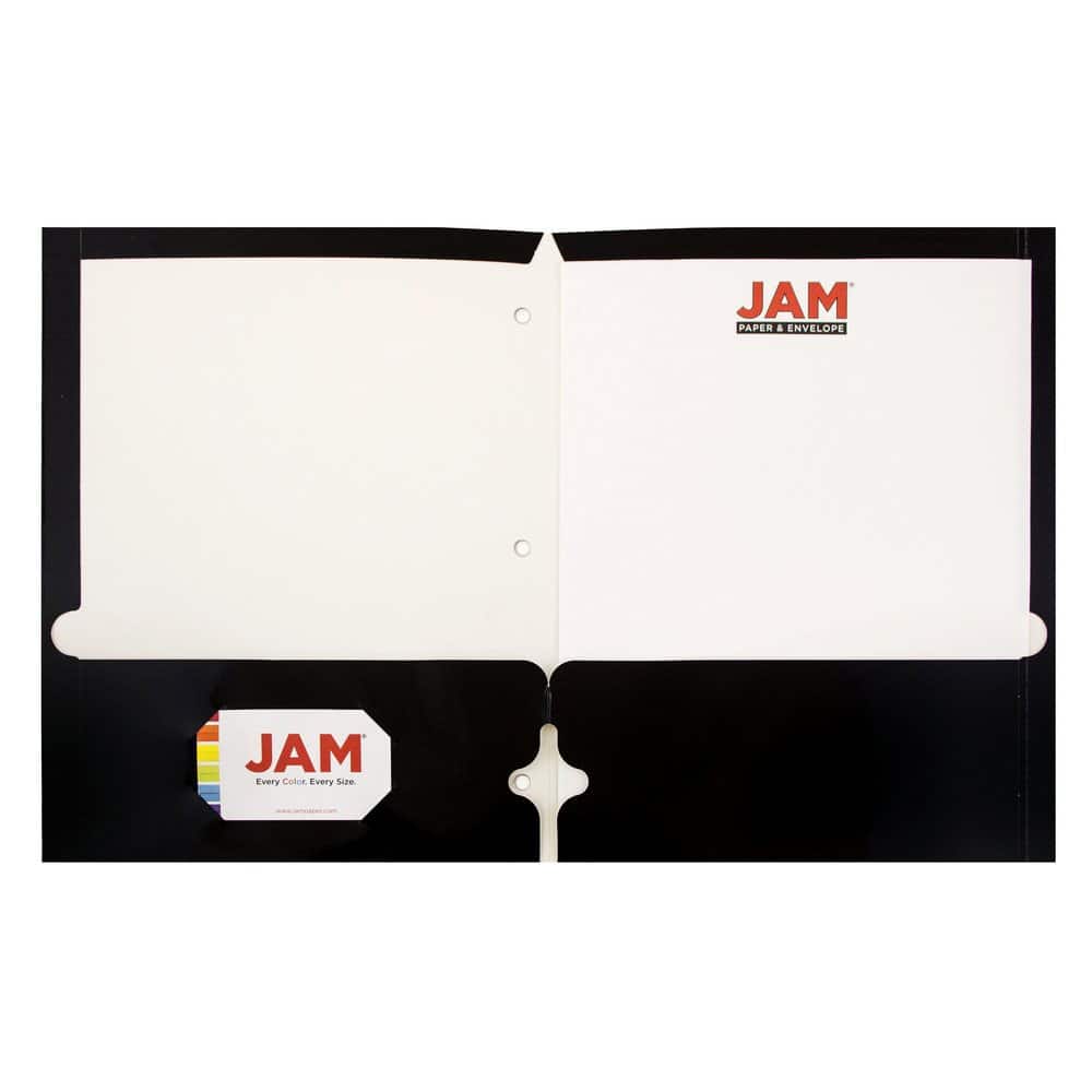 JAM Paper Laminated 2-Pocket Glossy 3-Hole Punch School Folders, 6ct.