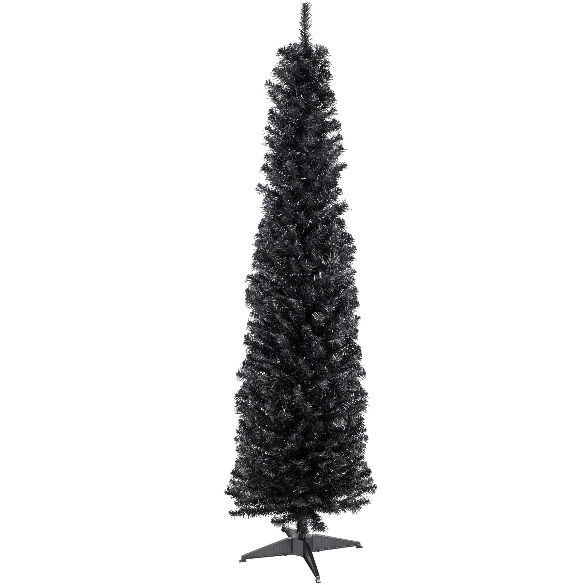 6ft. Iridescent Charcoal Slim Halloween Tinsel Tree