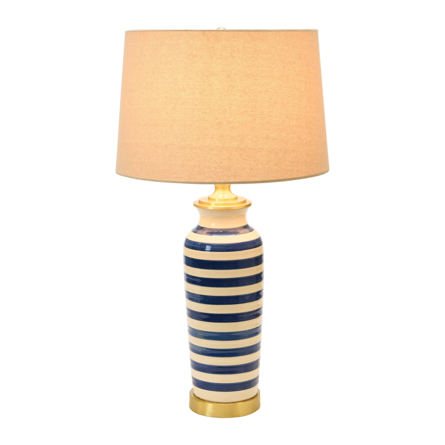 2ft. Striped Ceramic &#x26; Metal Desk Lamp