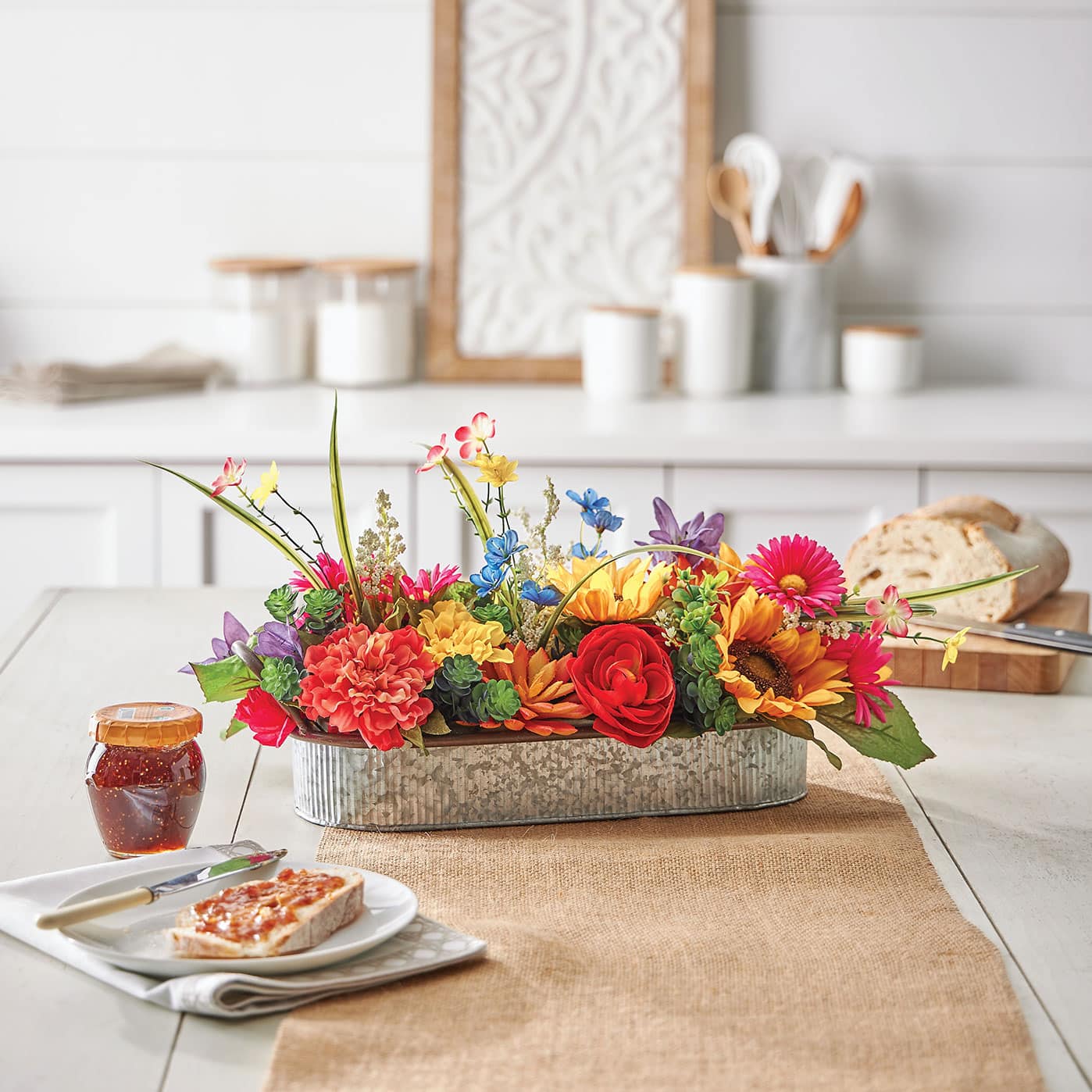 Summer Floral Tray Arrangement