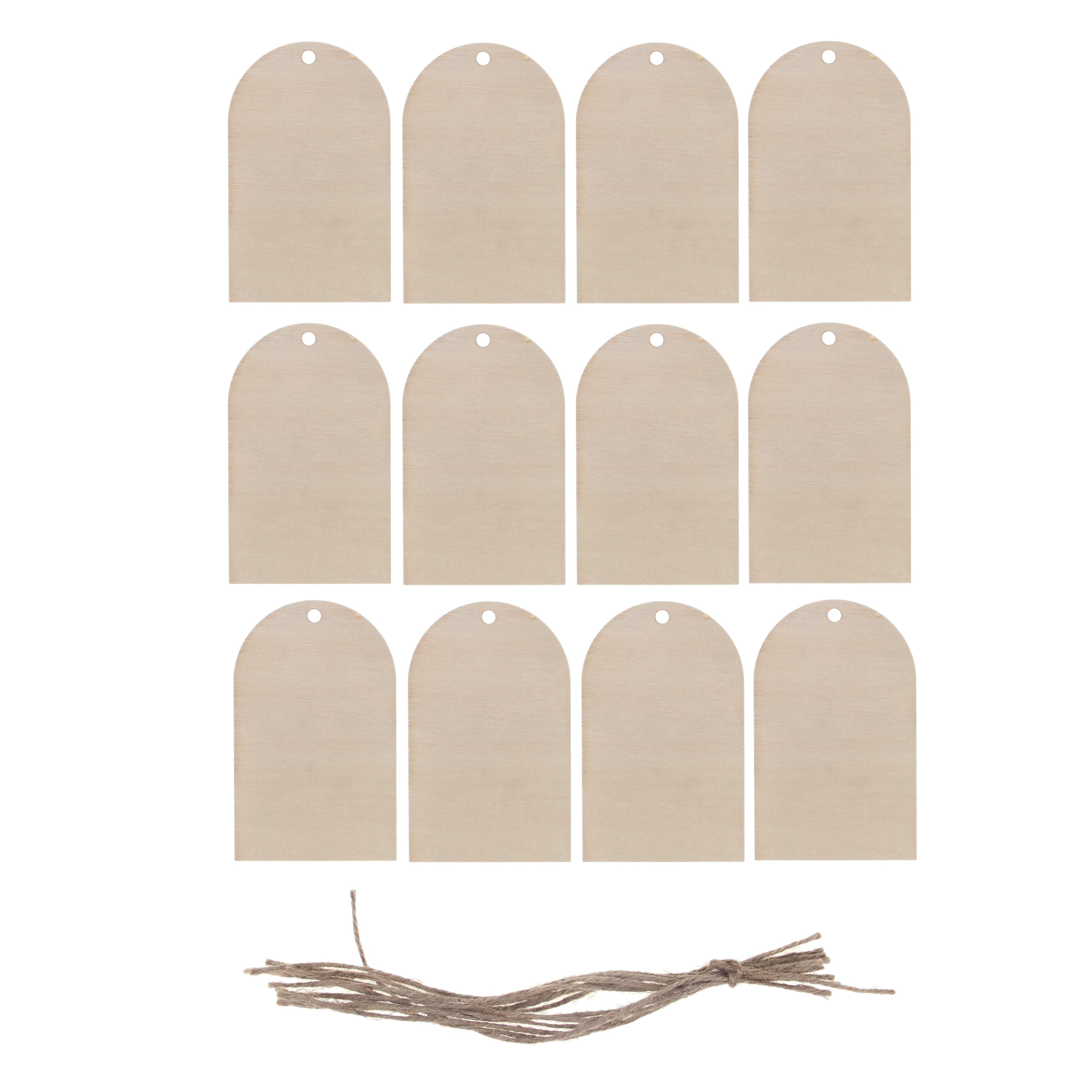 36 Packs: 12 ct. (432 total) 4" Plywood Tags by Make Market®