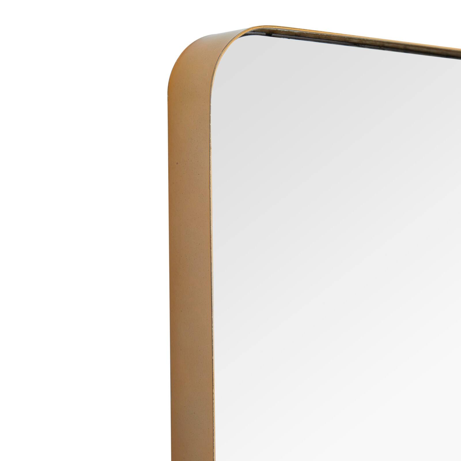 Gold Iron Contemporary Wall Mirror, 13" x 13" x 2"