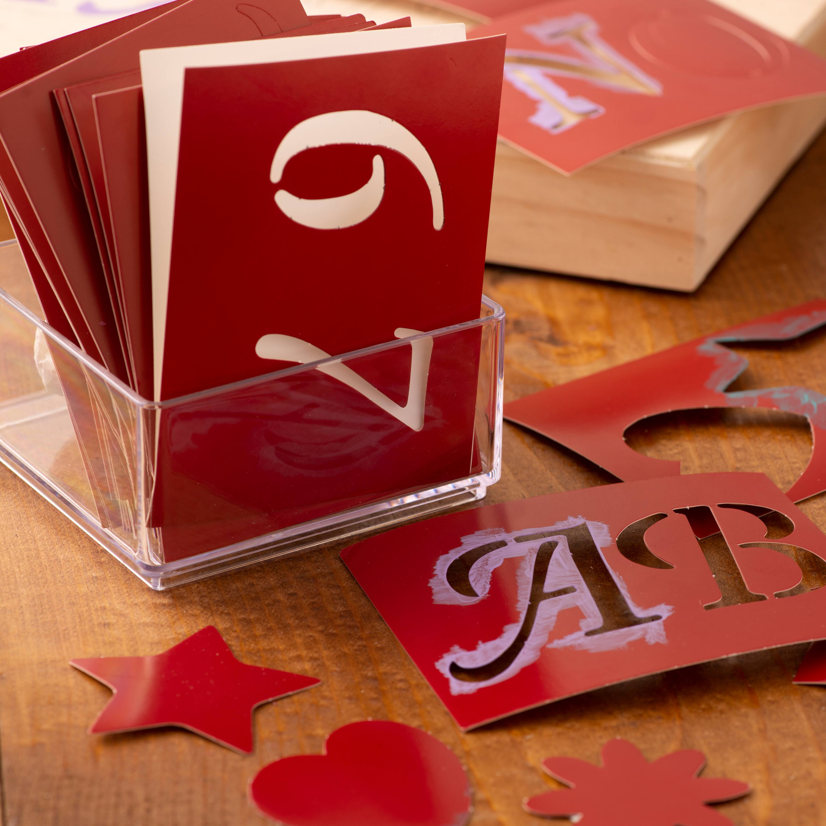 6 Pack: 2&#x22; Wedding Alphabet Stencils Set by Craft Smart&#x2122;