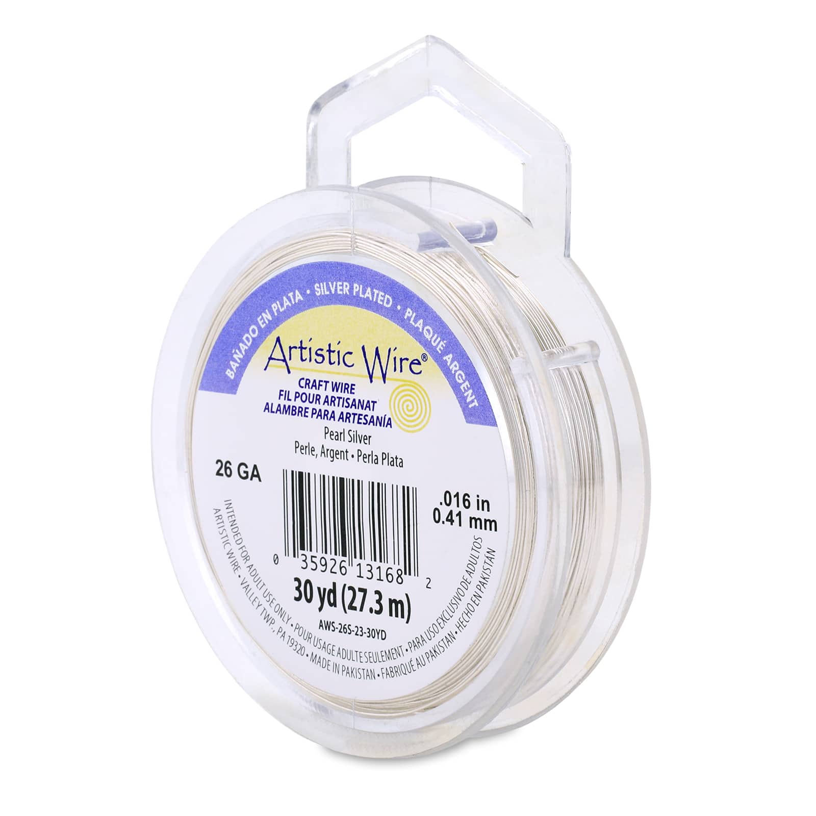 Artistic Wire® 26 Gauge Silver Plated Tarnish Resistant Colored Copper Craft Wire, 30yd.