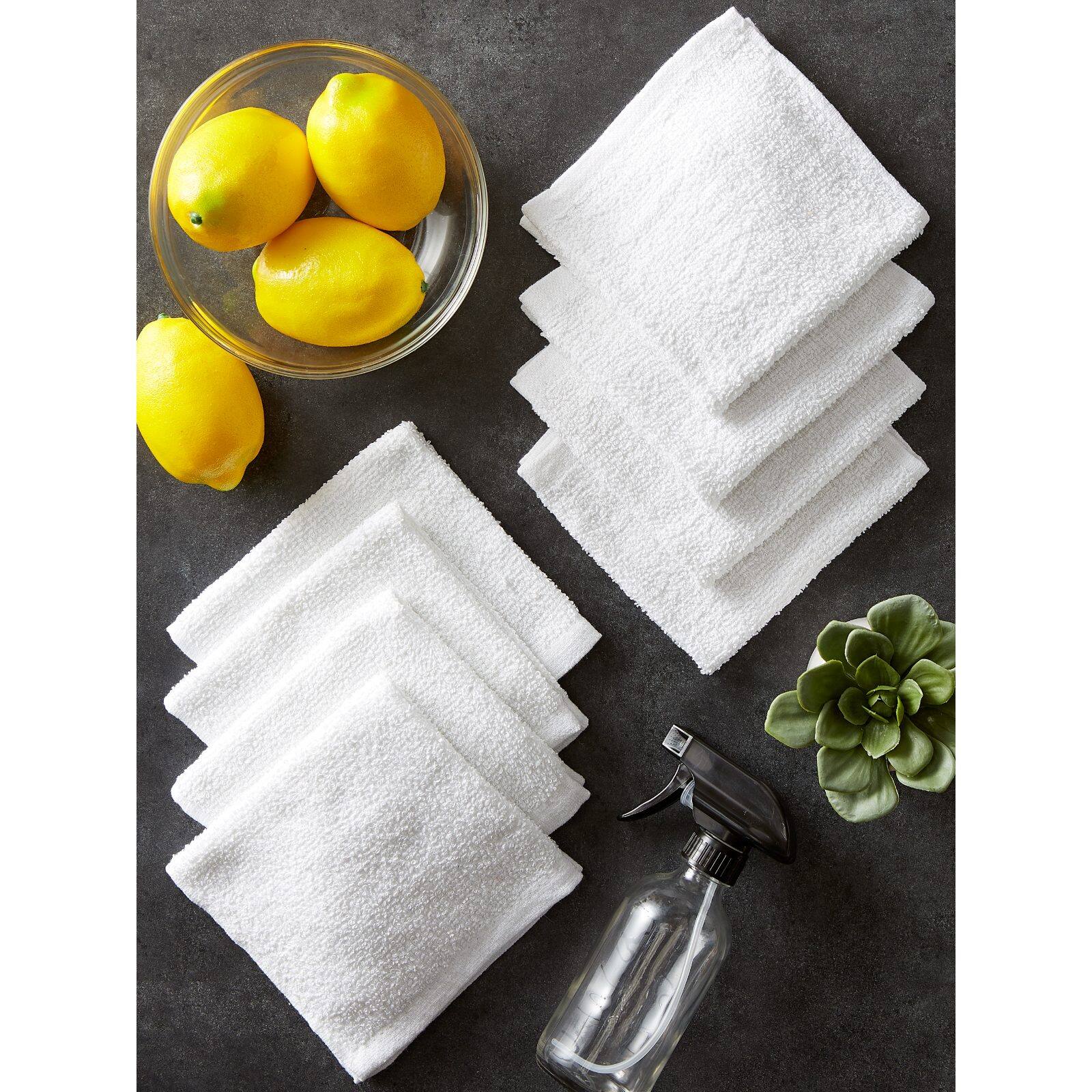 DII® White Barmop Terry Dishcloths, 8ct.