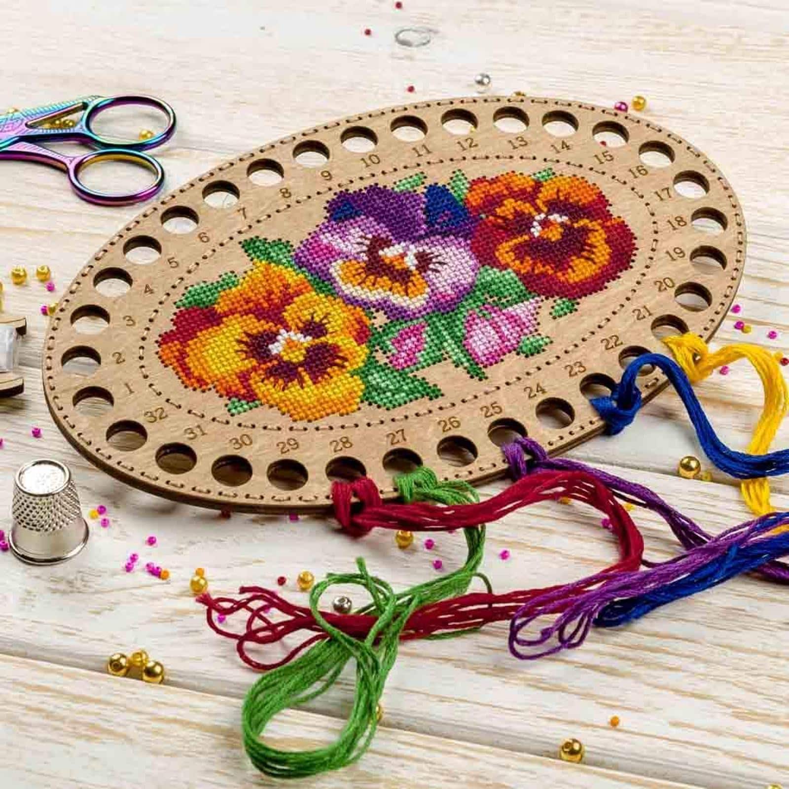 Wonderland Crafts Flowers Numbered Embroidery Thread Organizer