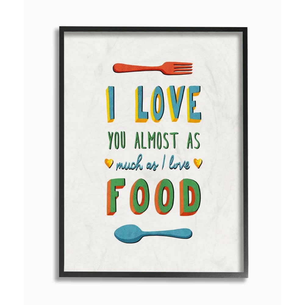 Stupell Industries I Love Food Black Framed Wall Art