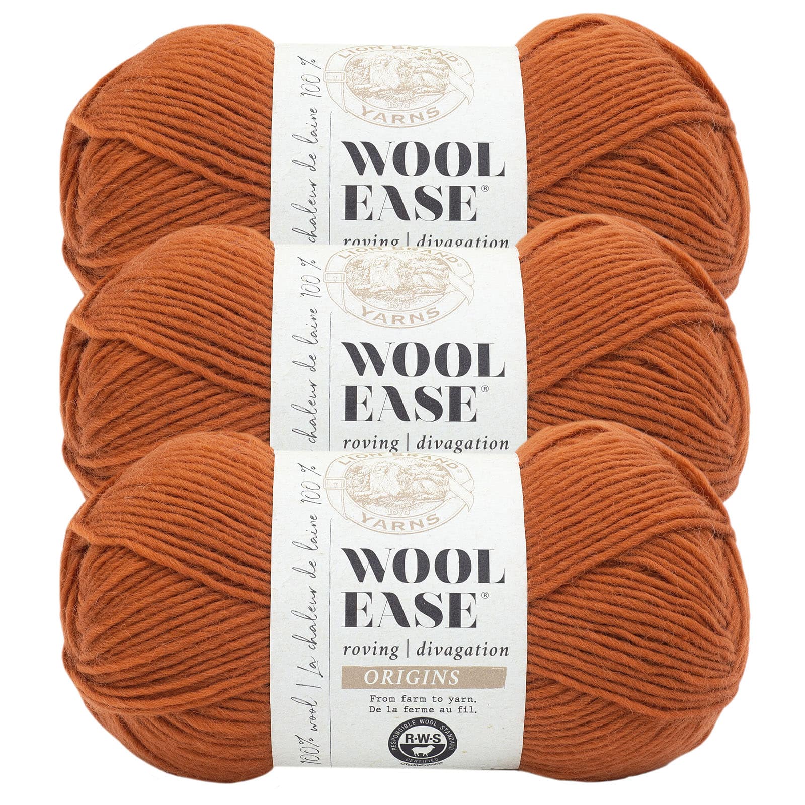 3 Pack Lion Brand&#xAE; Wool-Ease&#xAE; Roving Origins Yarn