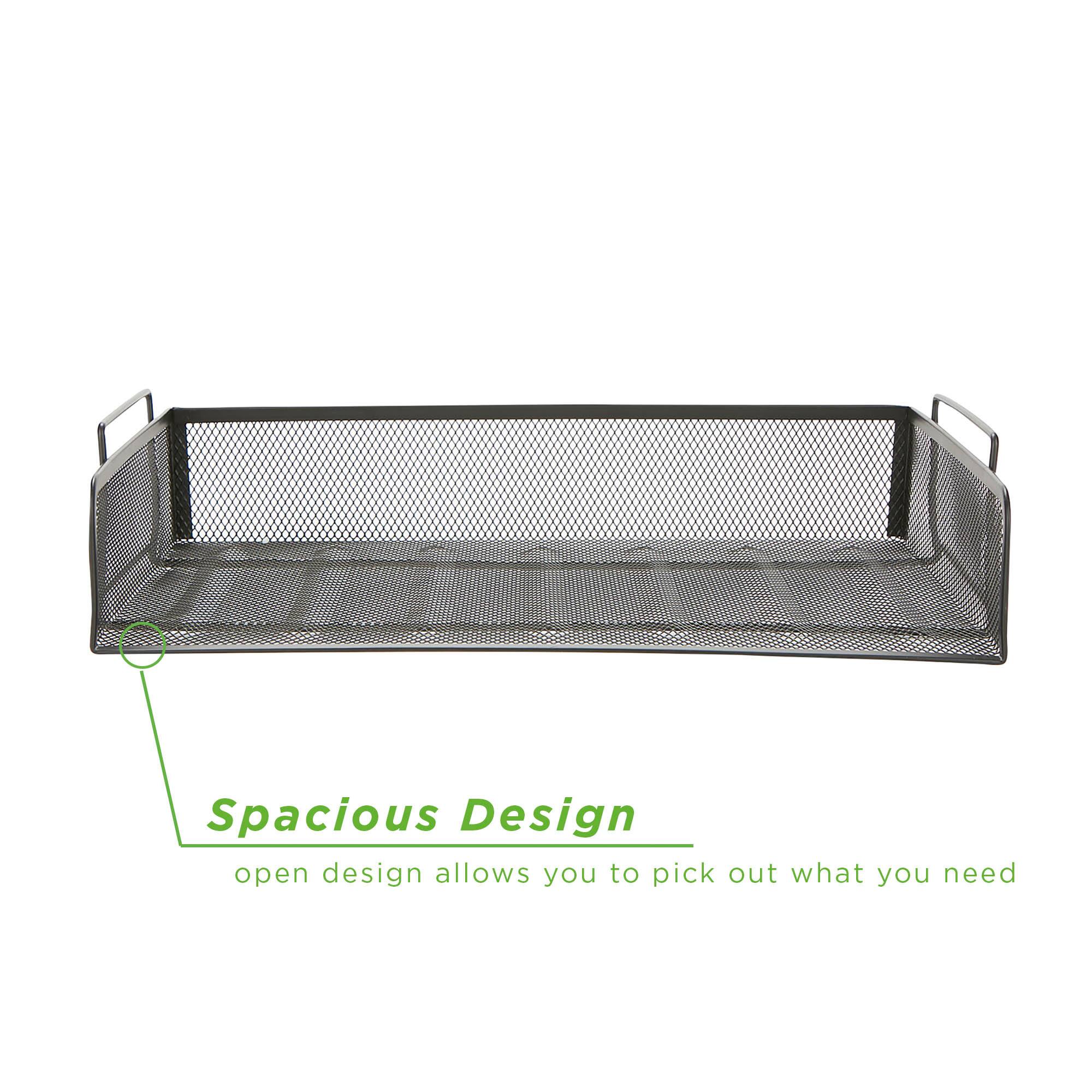Mind Reader Stackable Metal Mesh Tray &#x26; Desk Document Organizer Set