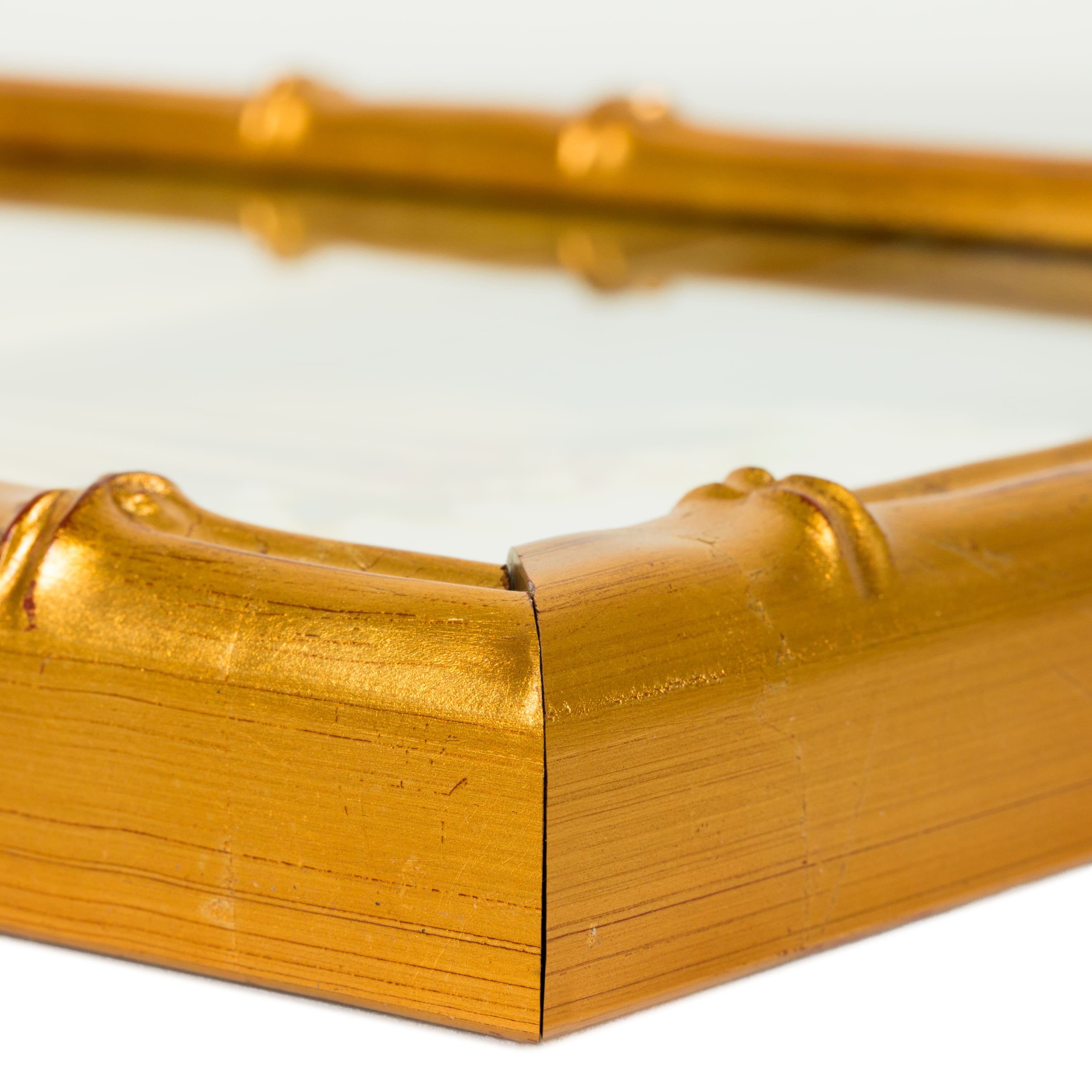 Craig Frames Vintage Bamboo Brushed Gold Picture Frame with Mat