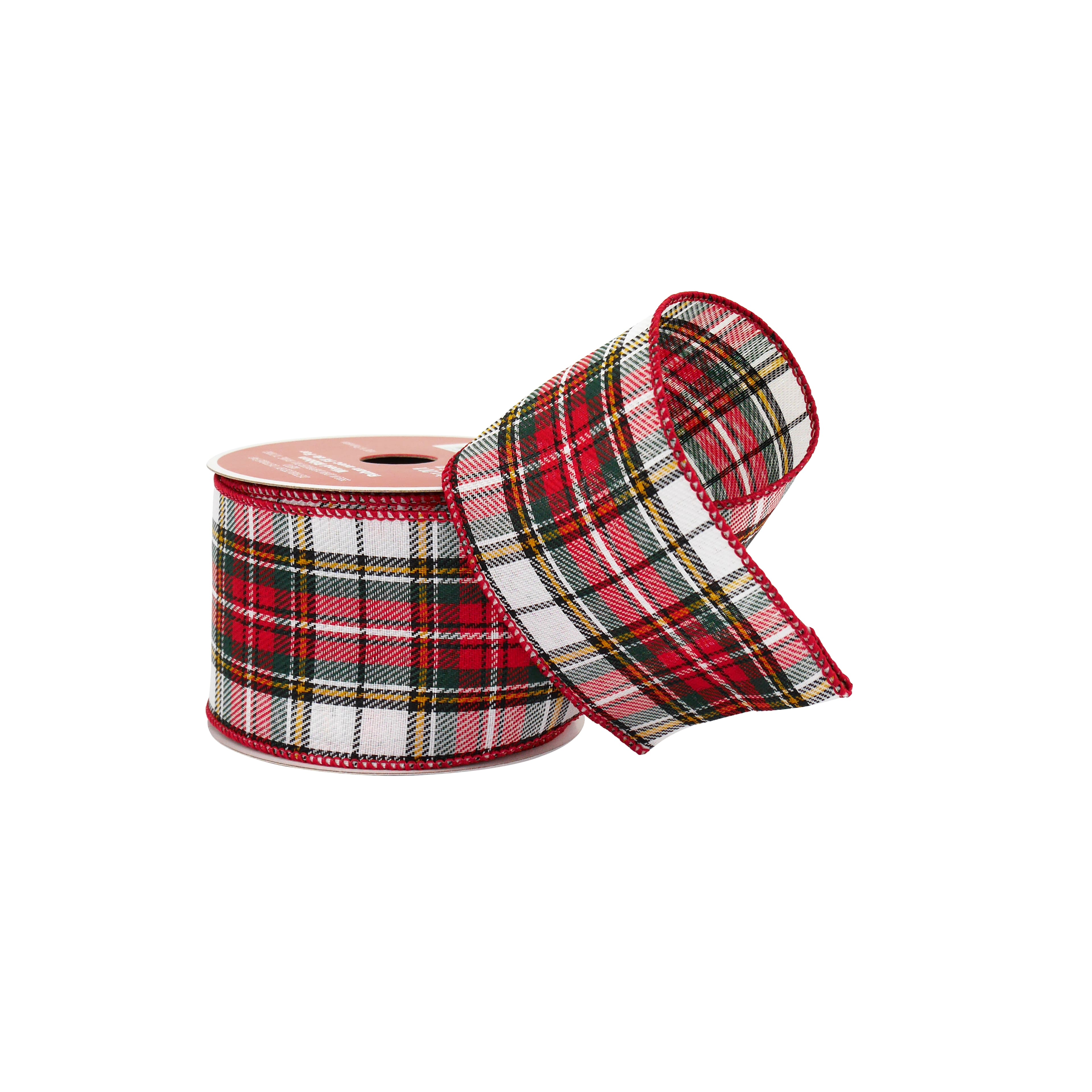 2.5&#x22; x 20ft. Red Plaid Wired Ribbon by Celebrate It&#xAE;