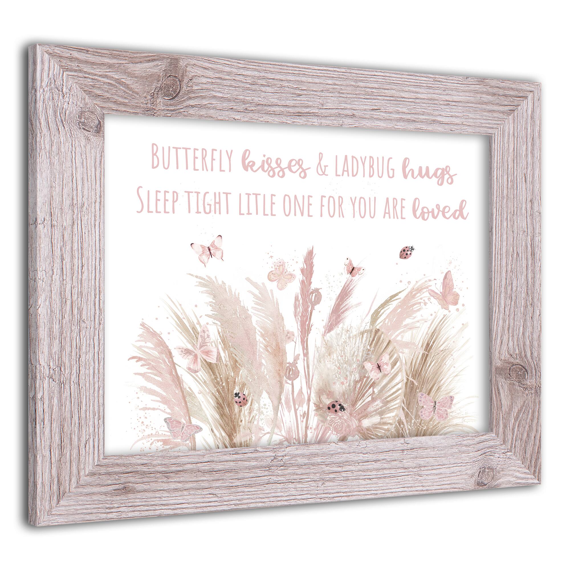 Butterfly Kisses & Ladybug Hugs Western 14" x 11" Framed Print