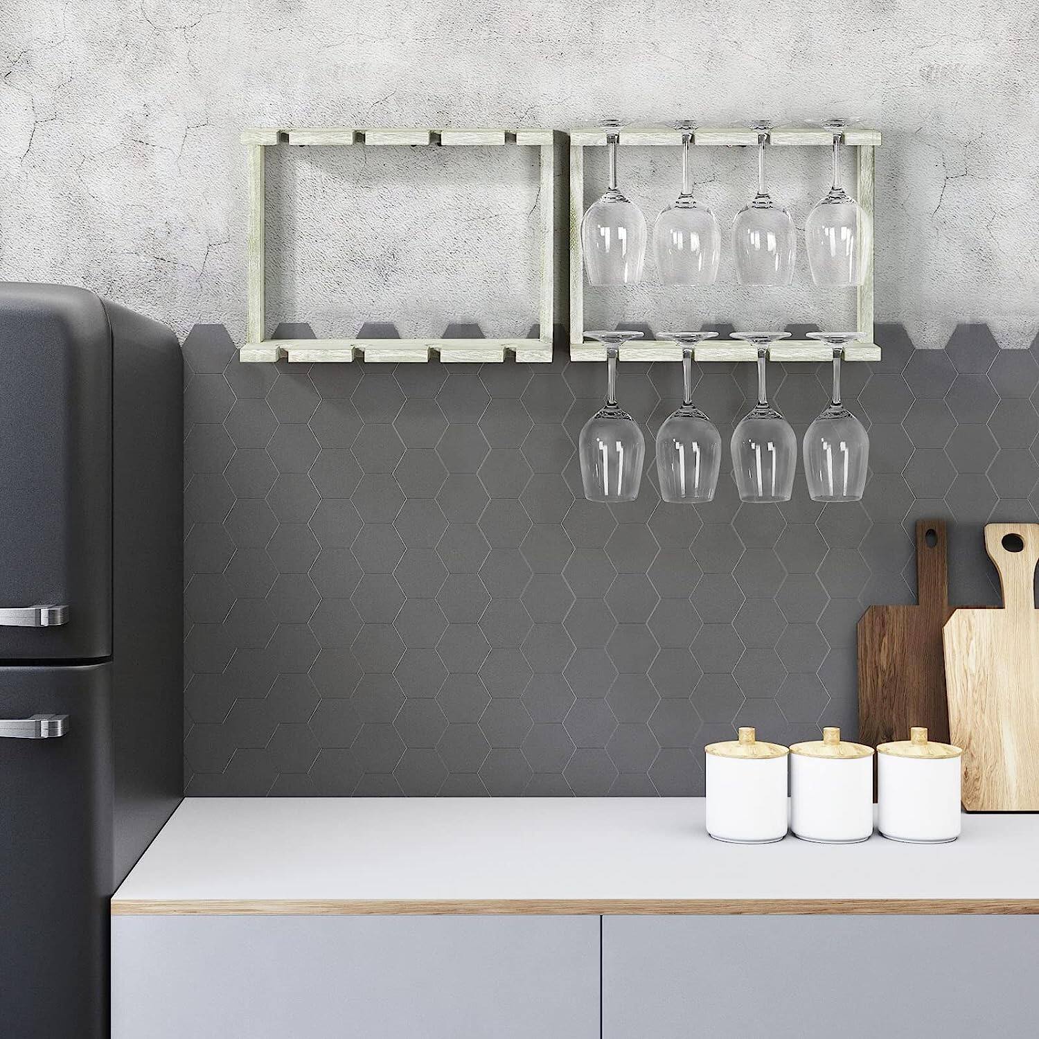 NEX&#x2122; Wall Mounted Wine Glass Stemware Rack Holder Hanger, 2ct.