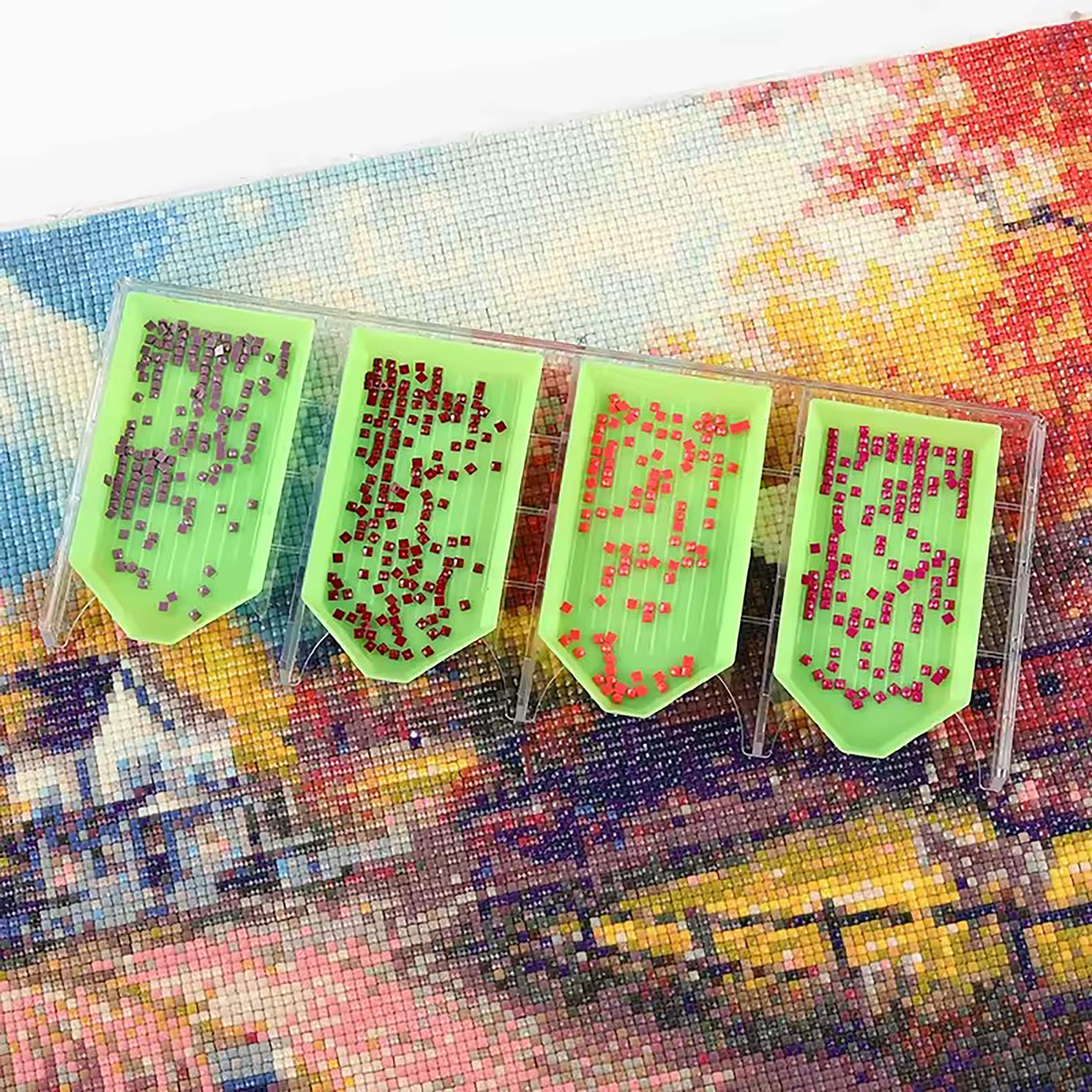 Sparkly Selections Green & Clear Diamond Painting Drill Tray, 2ct.