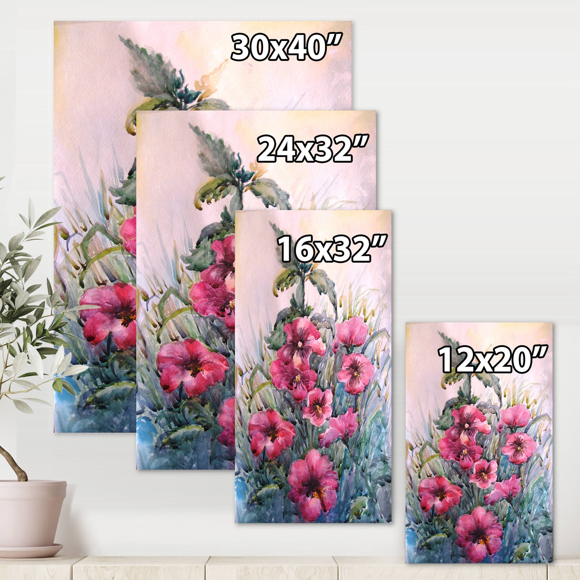 Designart - Blossoming Hibiscus In The Wild - Traditional Canvas Wall Art Print