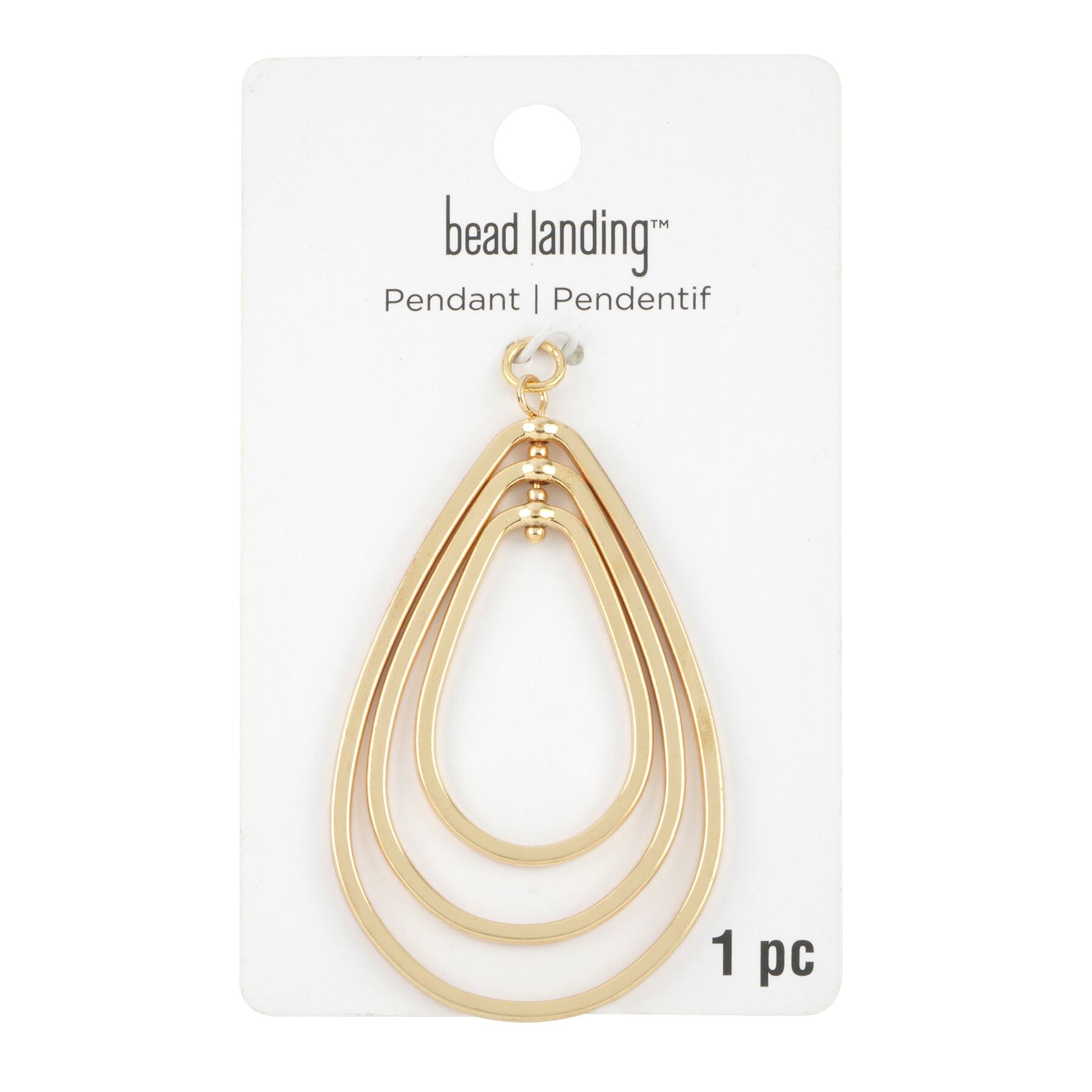 Gold Concentric Teardrop Pendant by Bead Landing&#x2122;