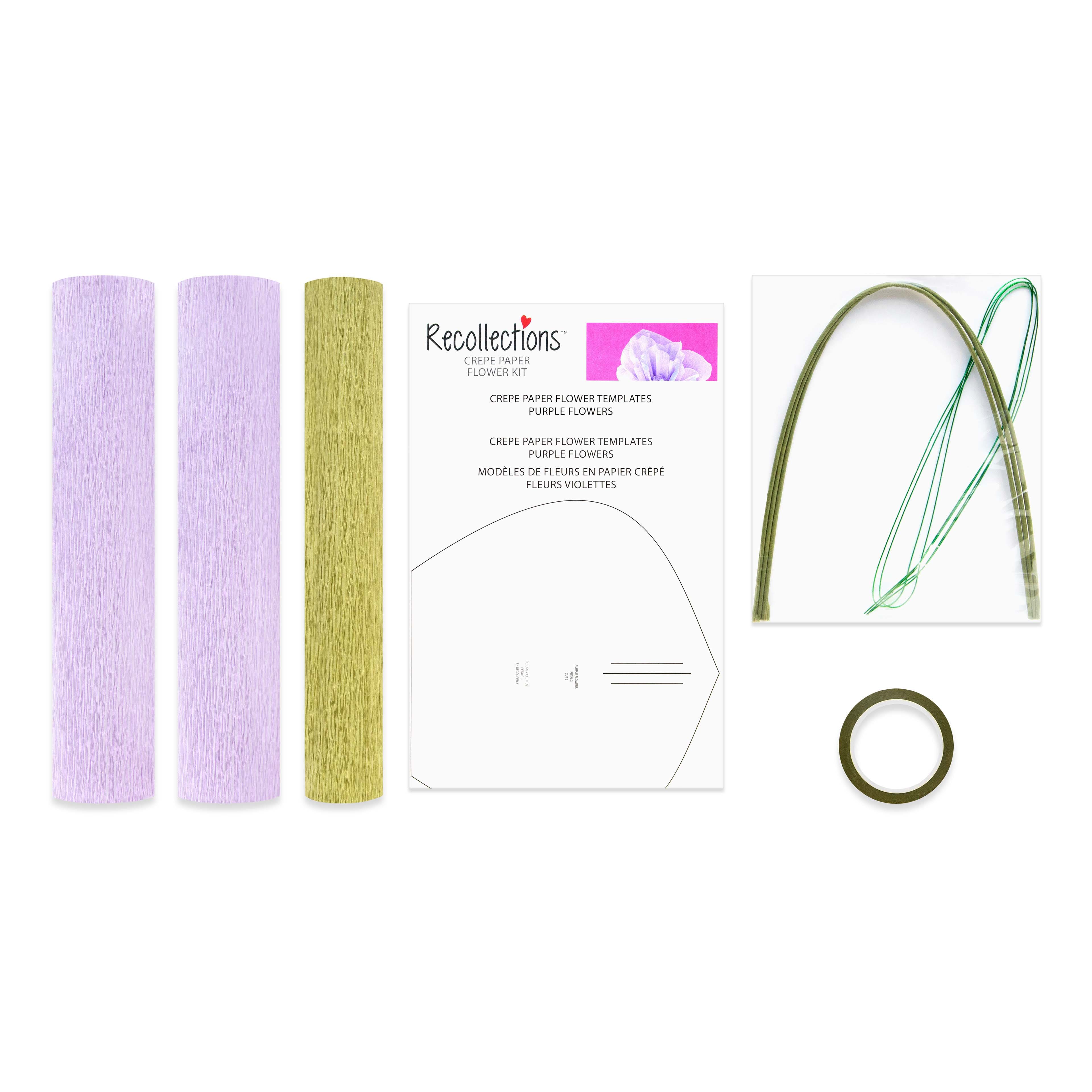 Large Purple Crepe Paper Flower Kit by Recollections&#x2122;
