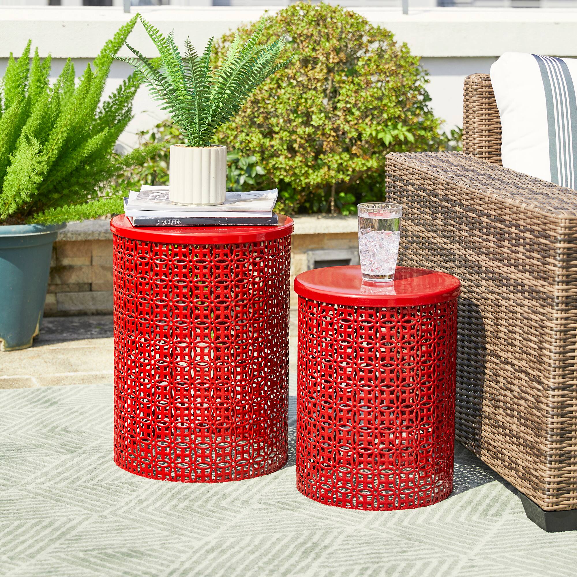 Glitzhome® Multi-Functional Metal Accent Table Set