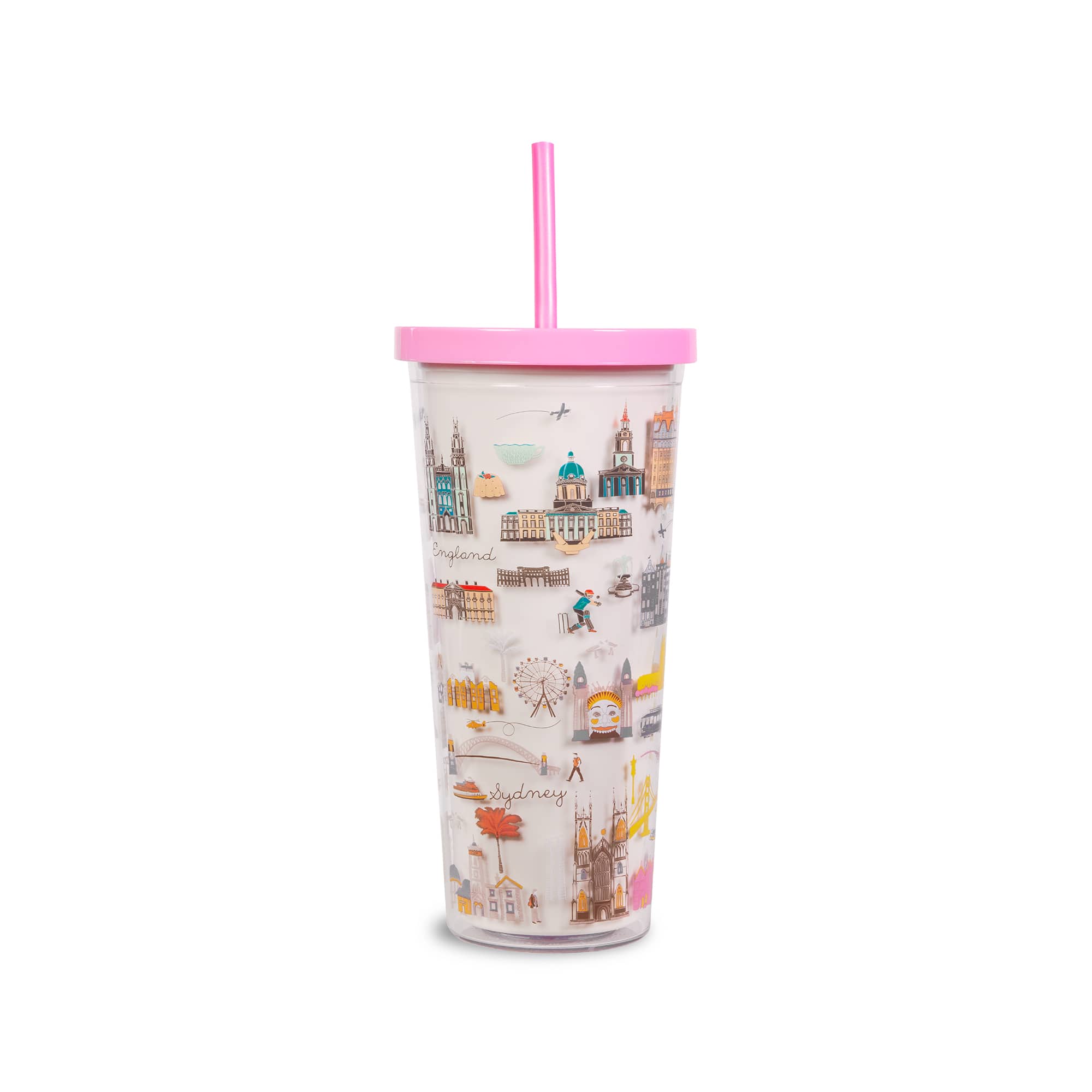 Steel Mill & Co. 24oz. Travel Icons Tumbler with Straw