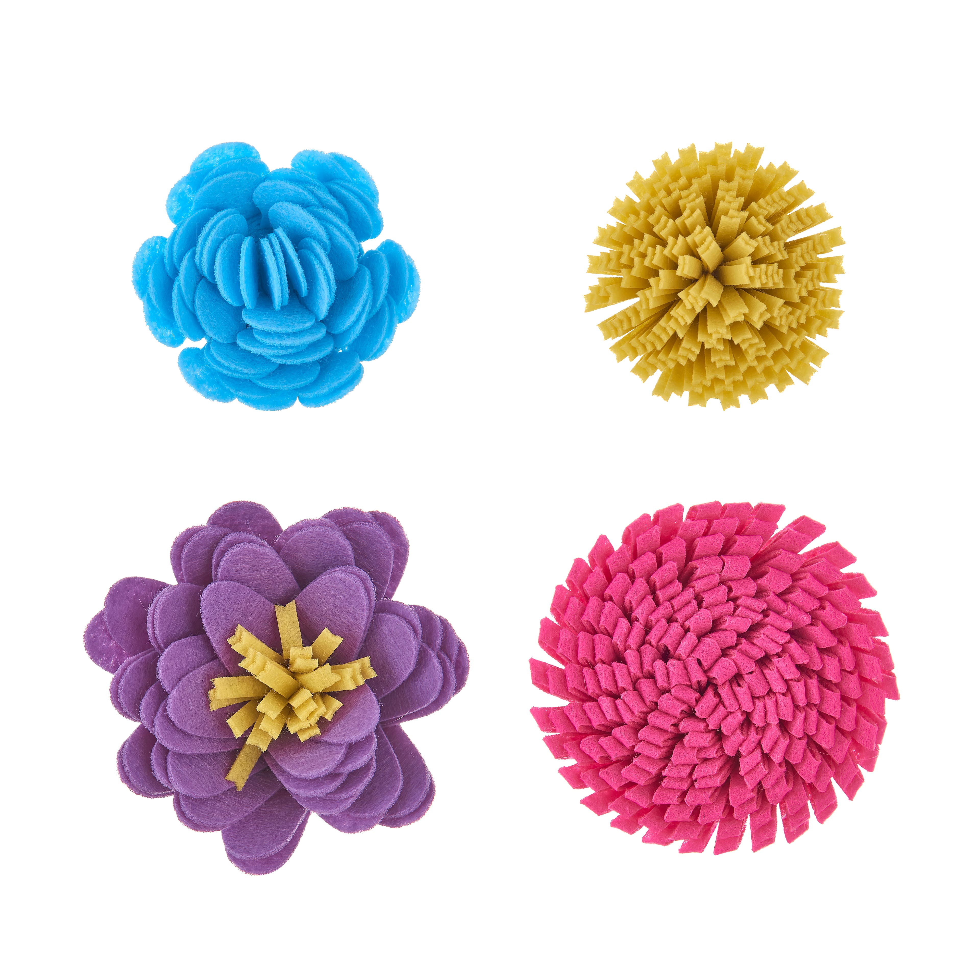 12 Pack: Neon Felt Ribbon Flower Craft Kit by Creatology™