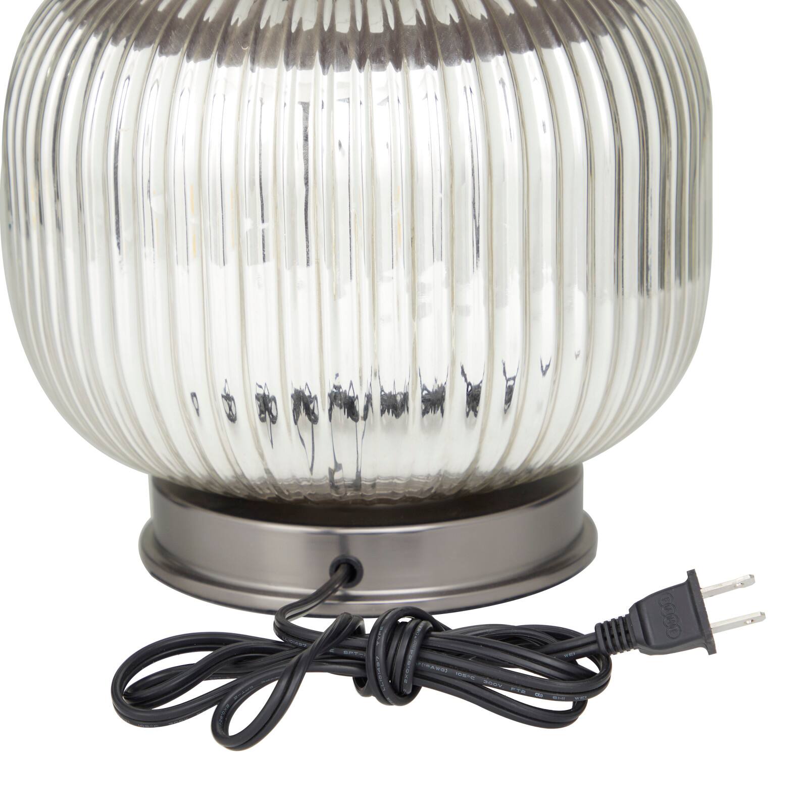 Grey Glass Modern Accent Lamp, 15" x 15" x 21"