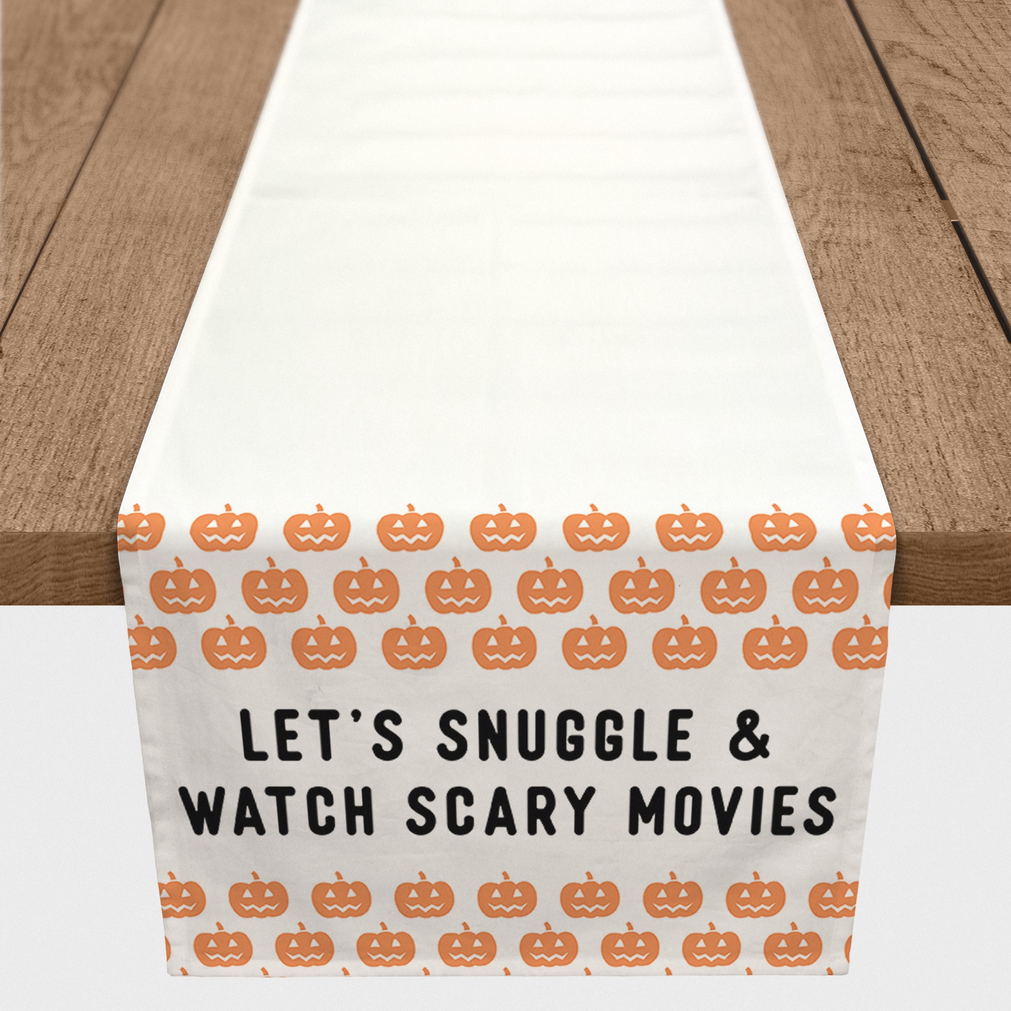 Snuggle and Watch Scary Movies 16&#x22; x 90&#x22; Cotton Twill Runner