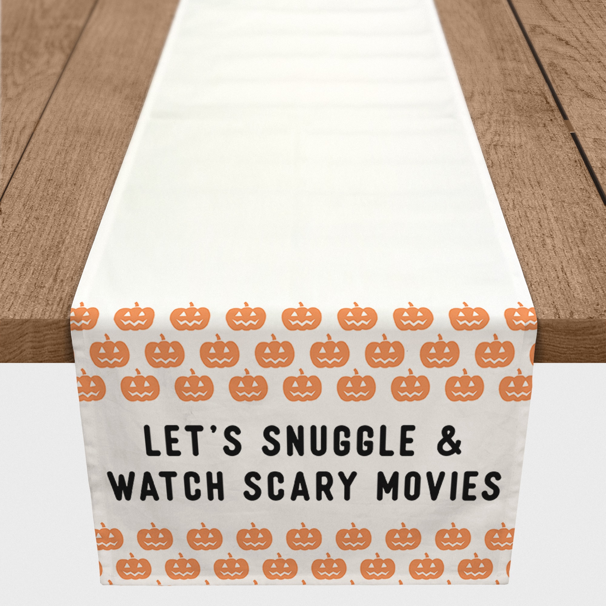 Snuggle and Watch Scary Movies 16" x 90" Cotton Twill Runner
