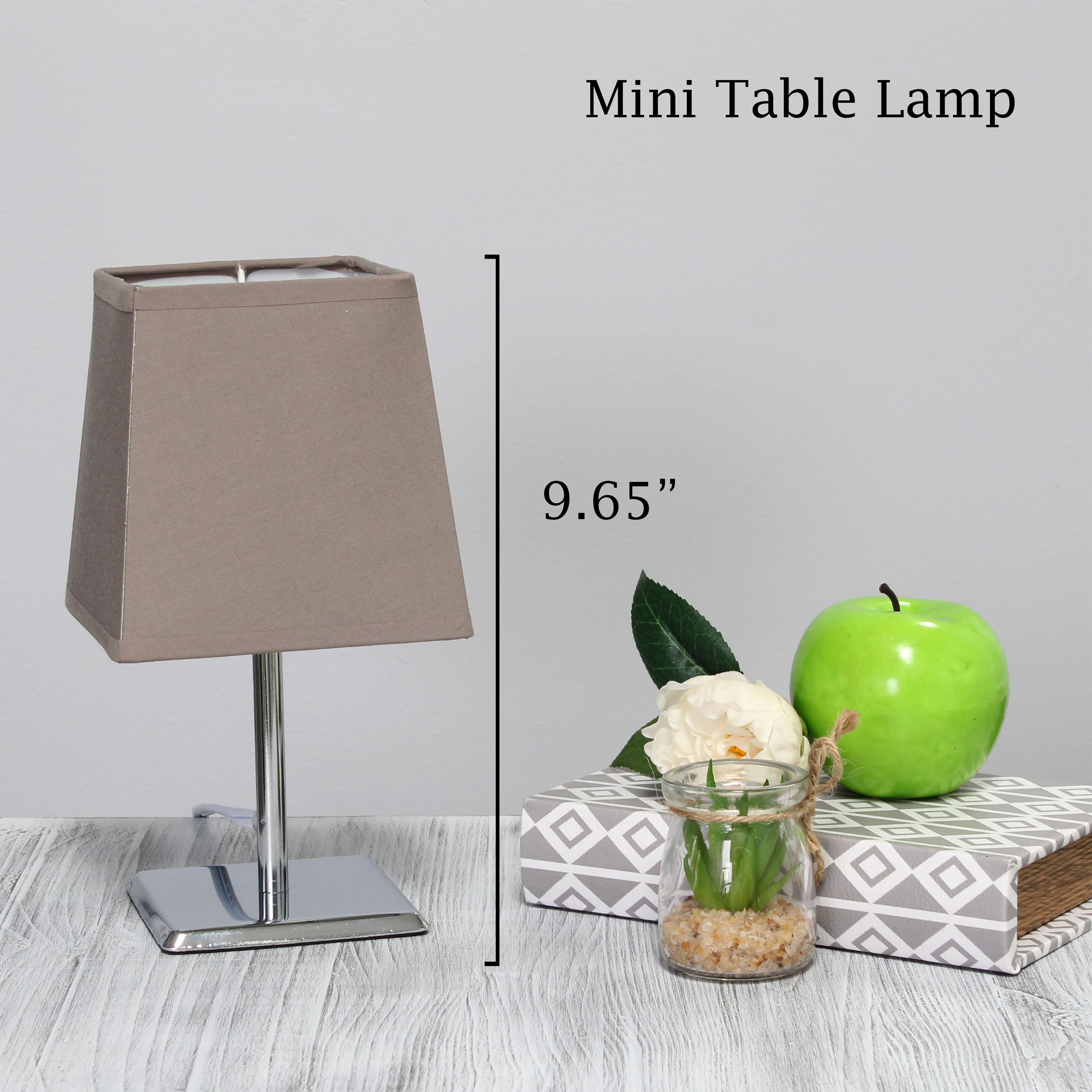 Simple Designs™ 9.5" Mini Chrome Table Lamp with Squared Empire Shade