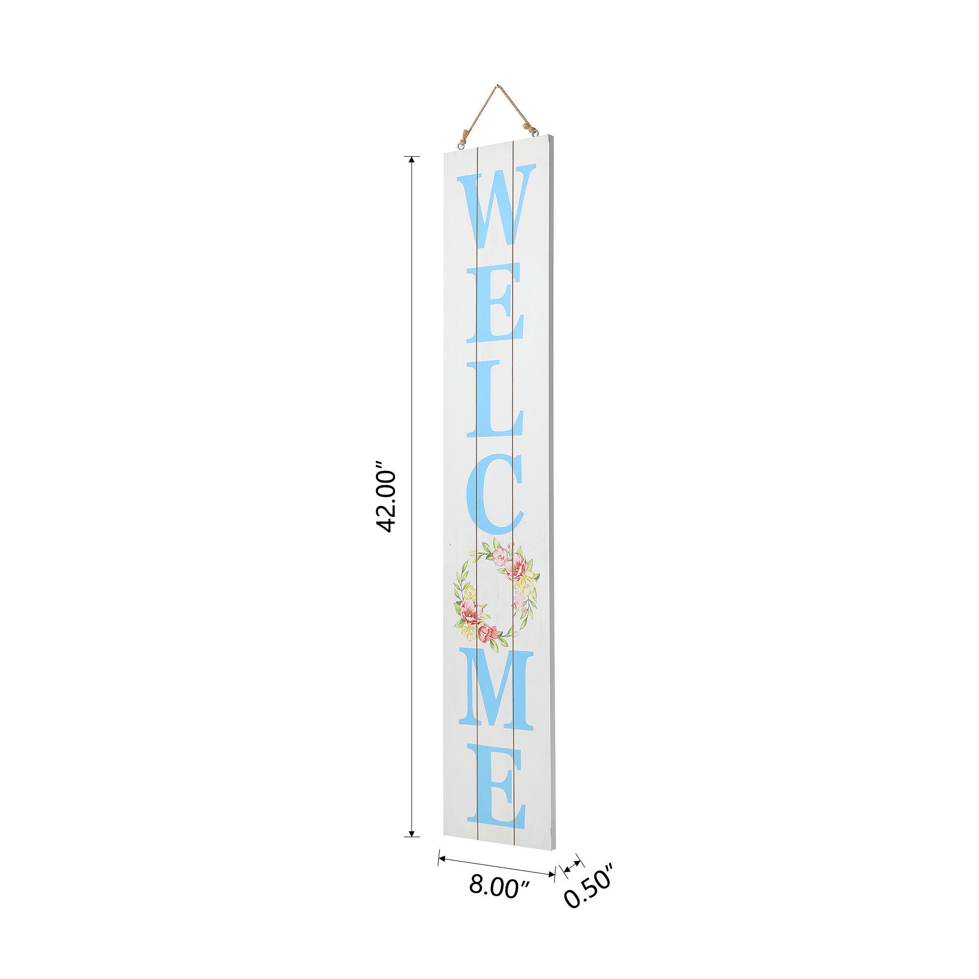 Glitzhome® 42'' Happy Easter & Welcome Wooden Double-Sided Porch Sign