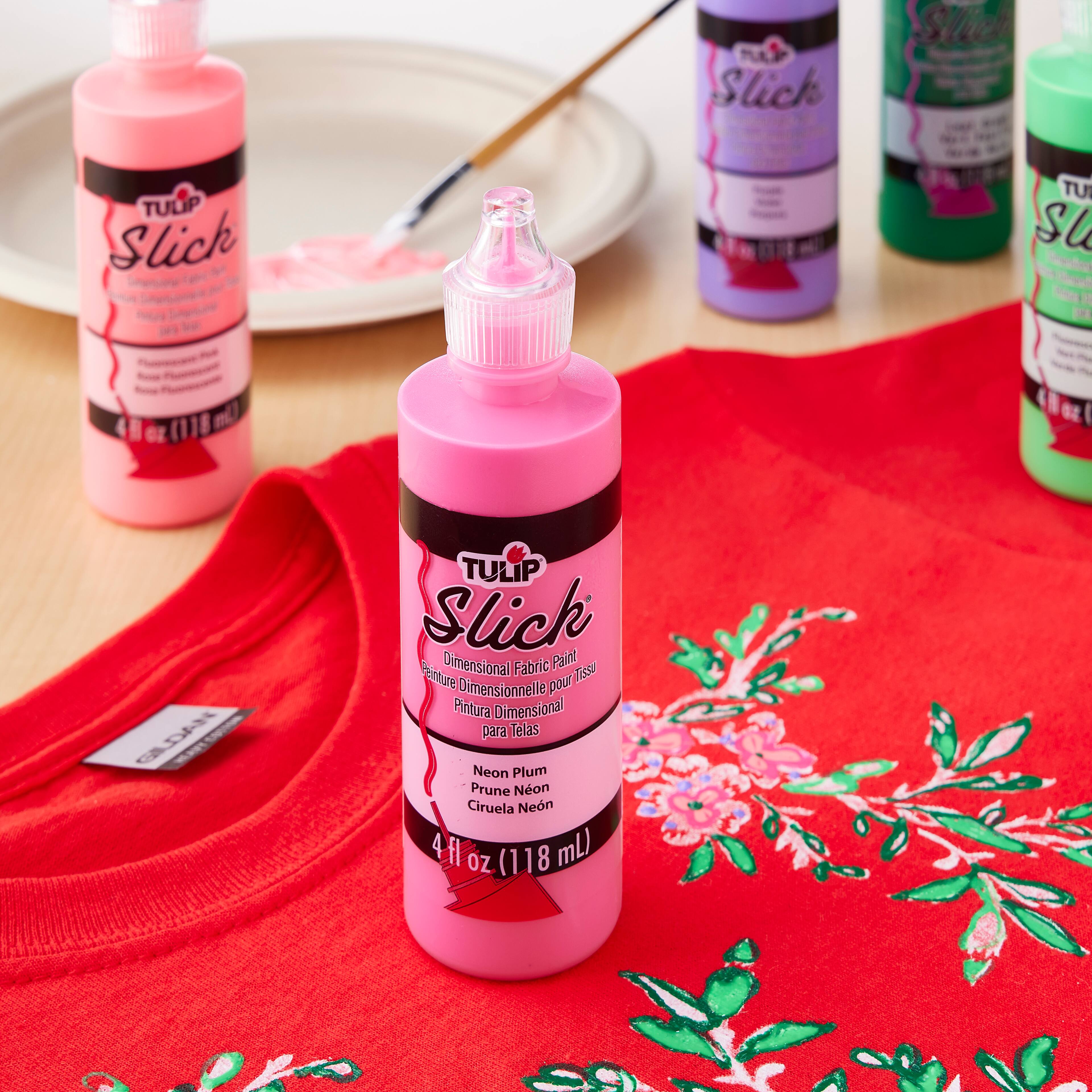 12 Pack: Tulip&#xAE; Slick&#xAE; Dimensional Fabric Paint, 4oz.