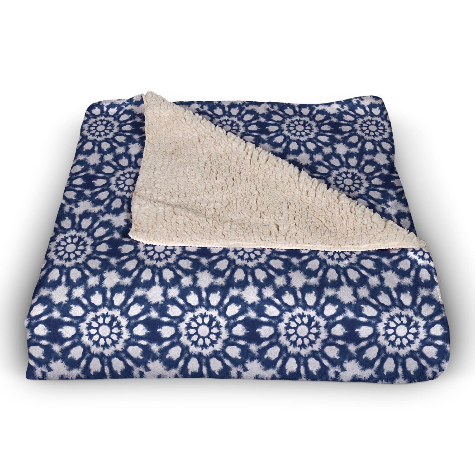 Radial Shibori Sherpa Fleece Blanket