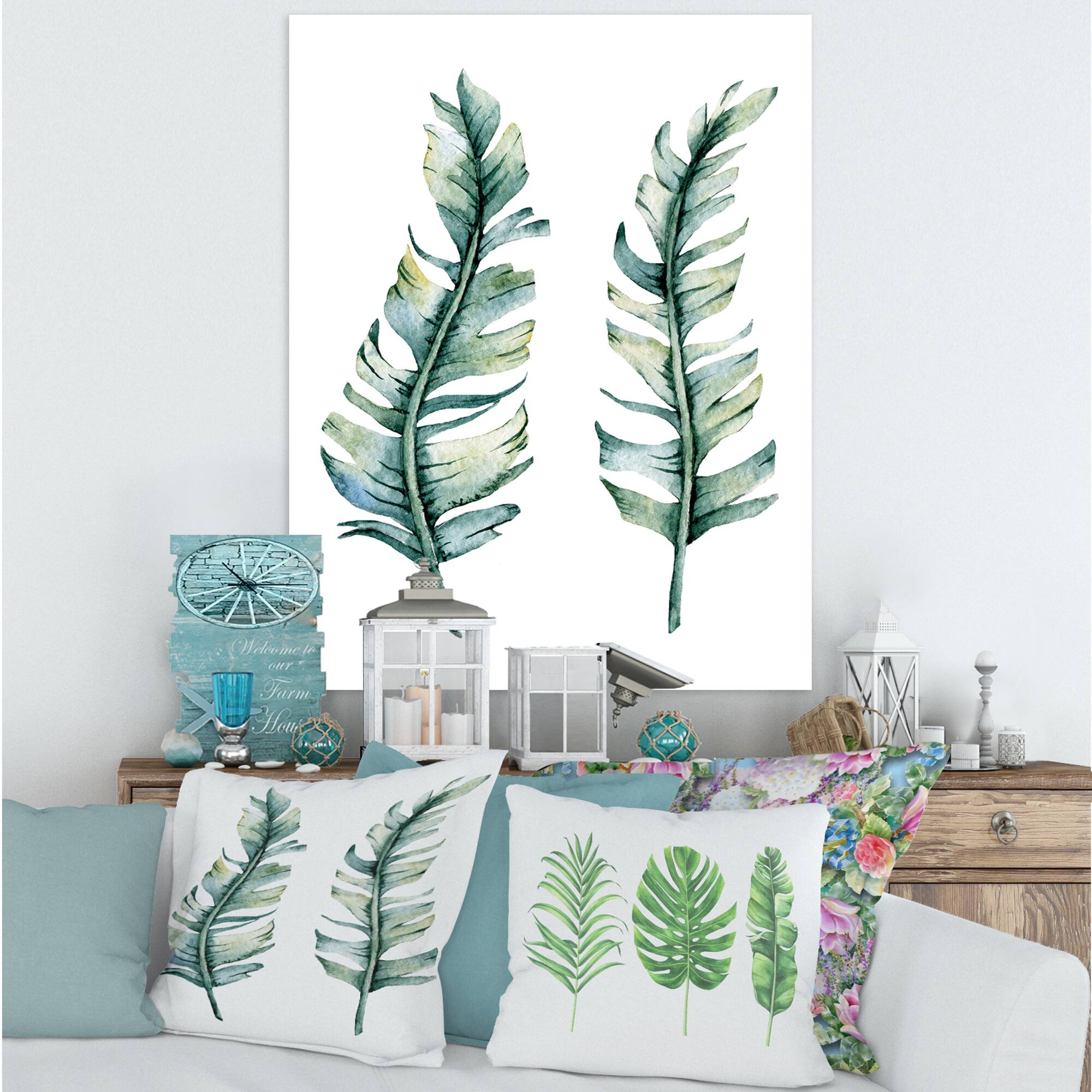 Designart - Duo of Tropical Leaves