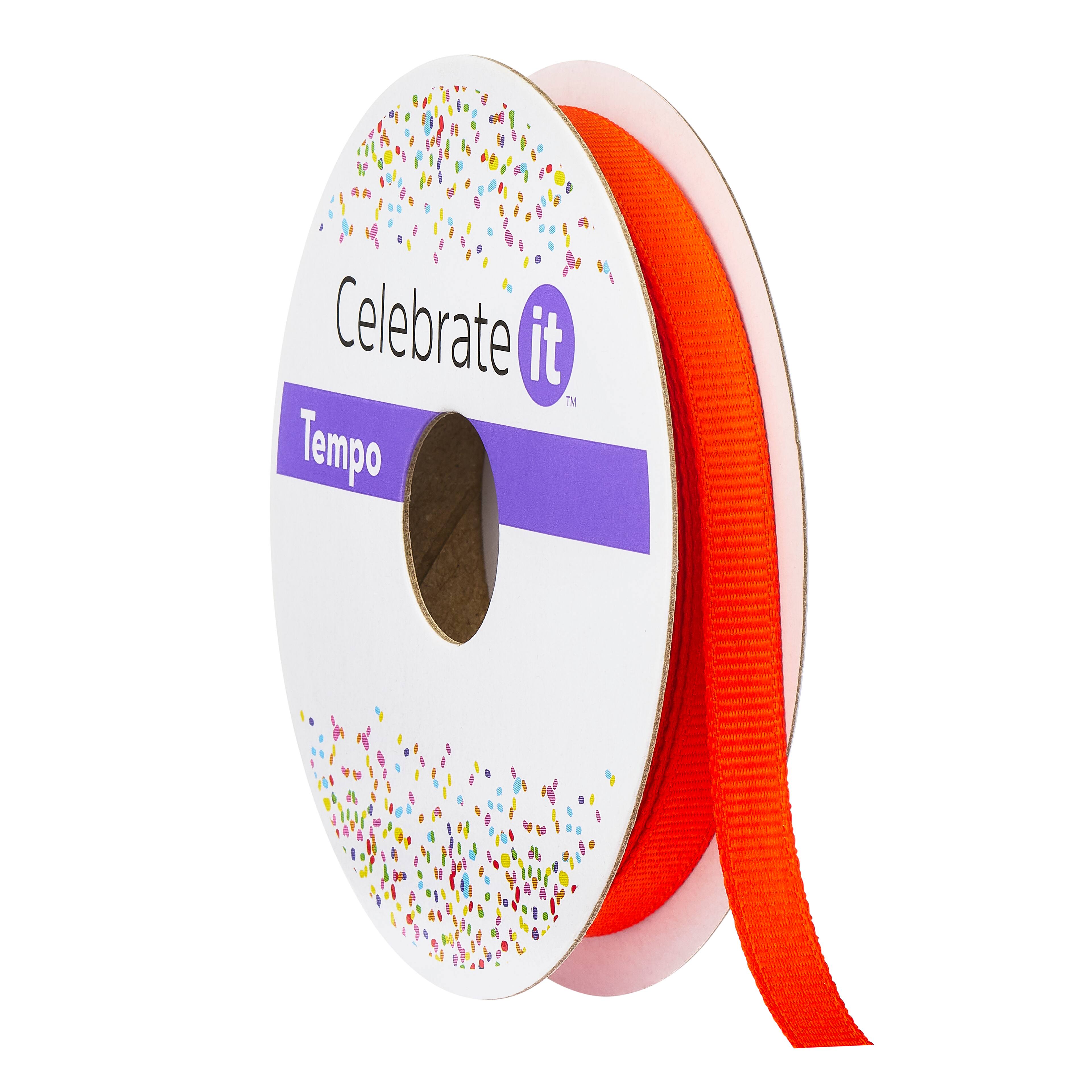 1/4 Grosgrain Ribbon by Celebrate It Tempo in Orange | 1/4 in - 10264000 - Ribbons and Trim This fabric ribbon has a ribbed appearance and is  sku 10264000