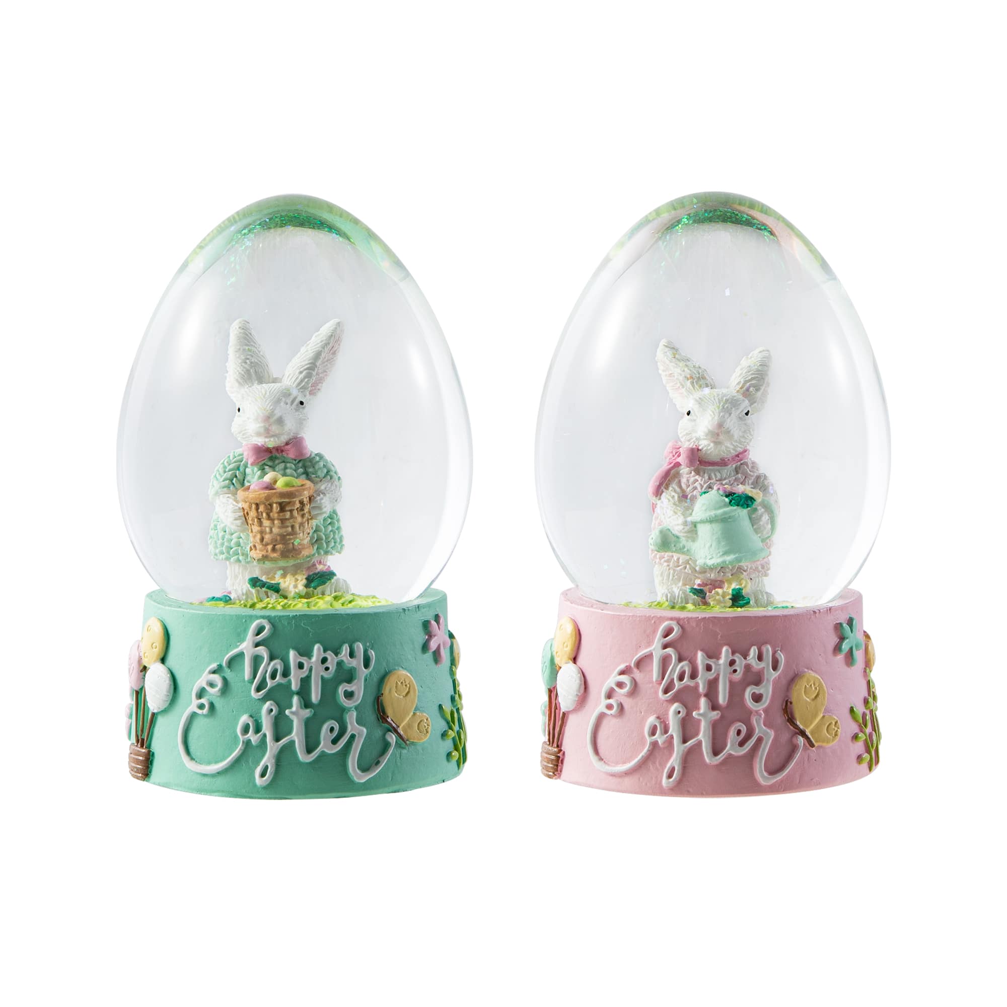 Glitzhome® Easter Bunny Waterglobes Set