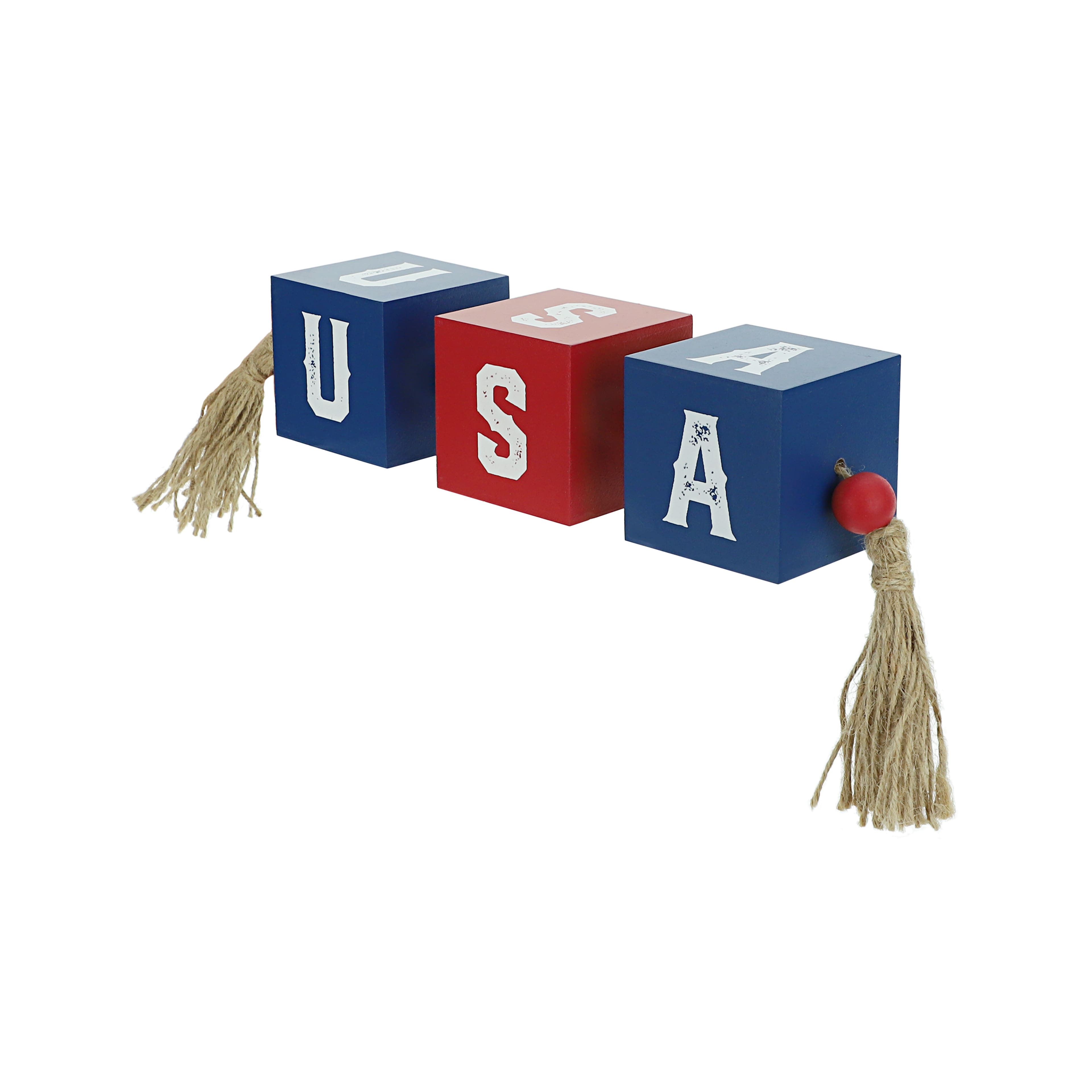 16.5&#x22; Red, White &#x26; Blue USA Blocks Tabletop D&#xE9;cor by Celebrate It&#x2122;