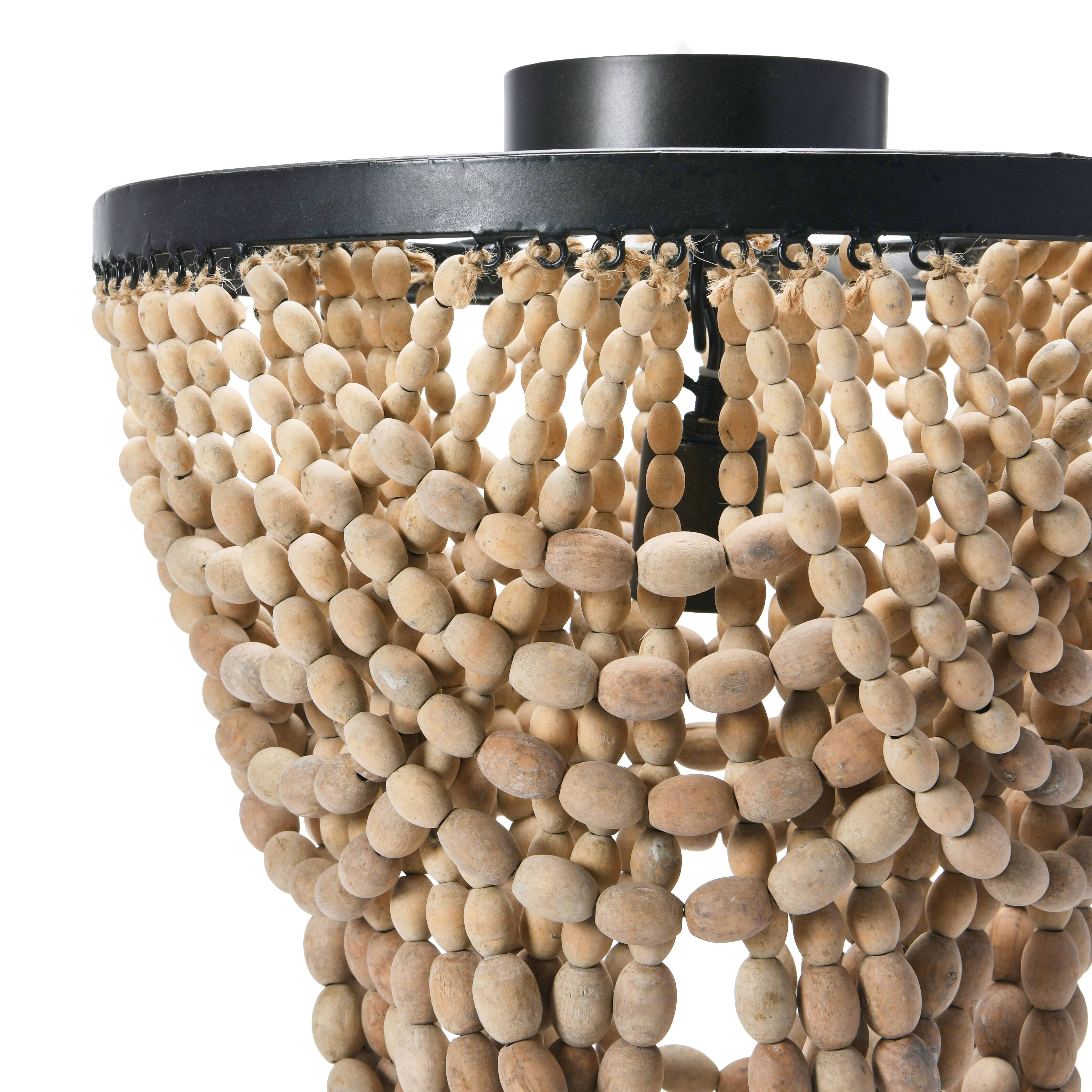 Hello Honey&#xAE; 2-Tier Draped Wood Bead Semi-Flush Mount Ceiling Light