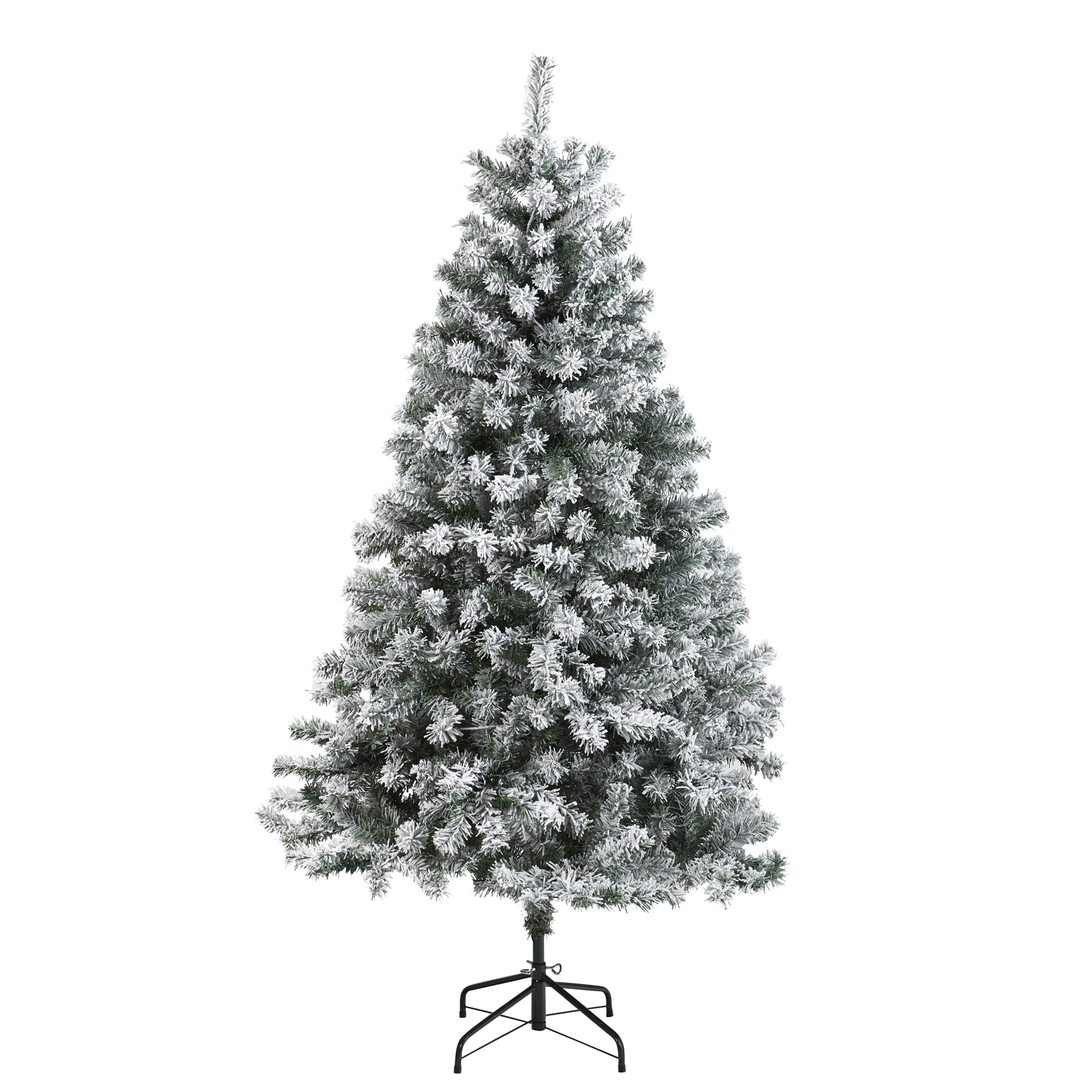 6ft. Unlit Flocked Rock Springs Spruce Artificial Christmas Tree