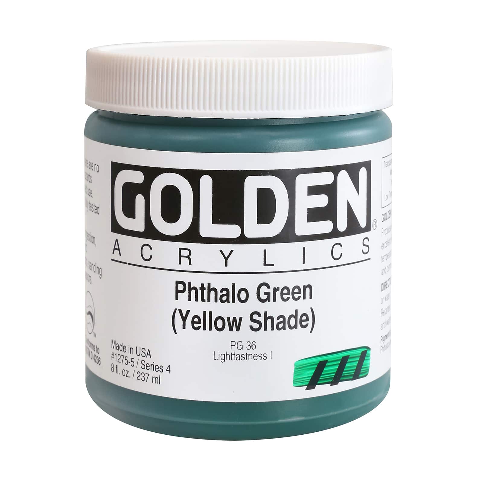 Golden Heavy Body Acrylic Paint, 8 oz in Phthalo Green (Yellow Shade) - D022489S - Art and Craft Paint Shop for the Golden Heavy Body Acrylic Paint, 8oz. sku D022489S