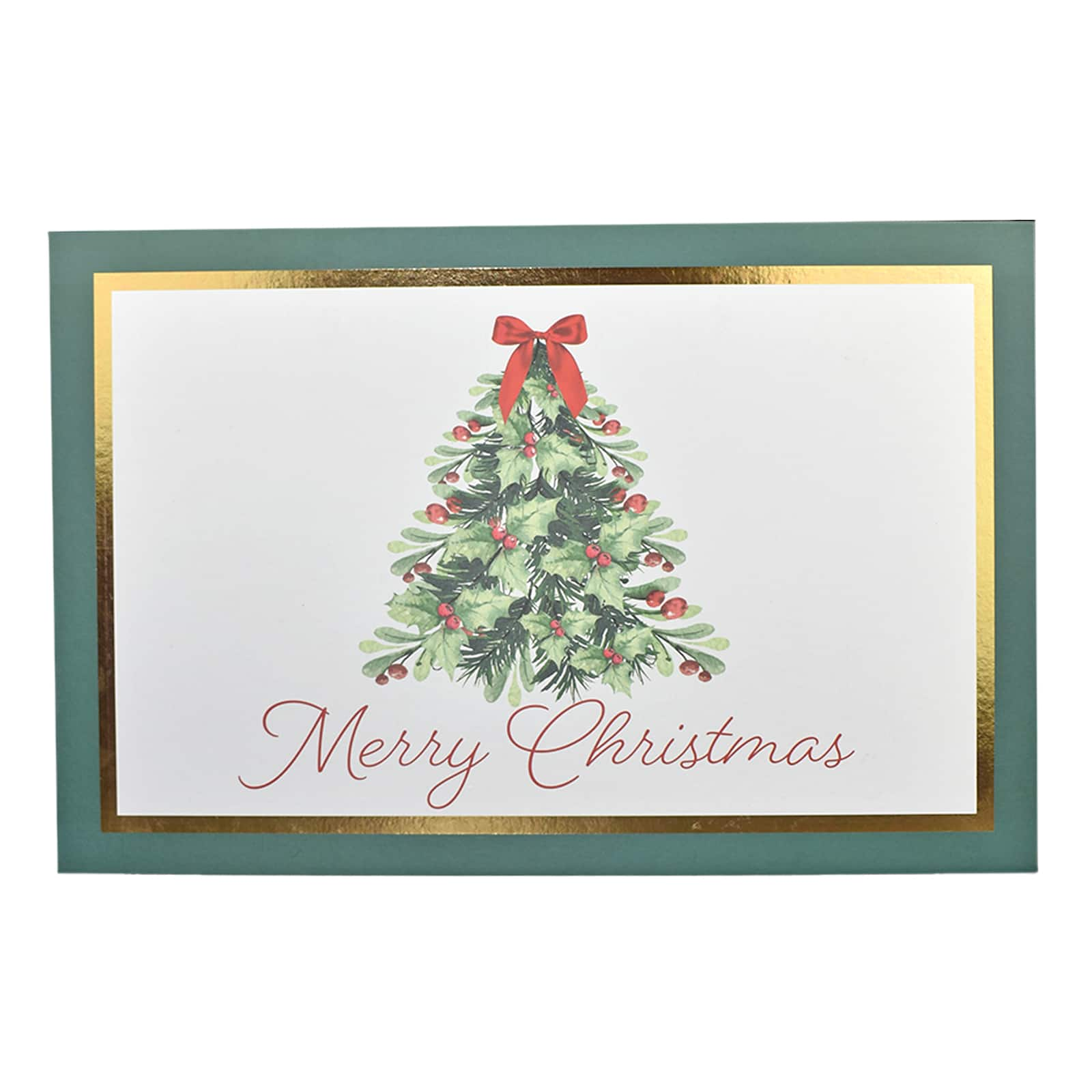 15&#x22; Green &#x26; White Christmas Tree Decorative Box by Ashland&#xAE;